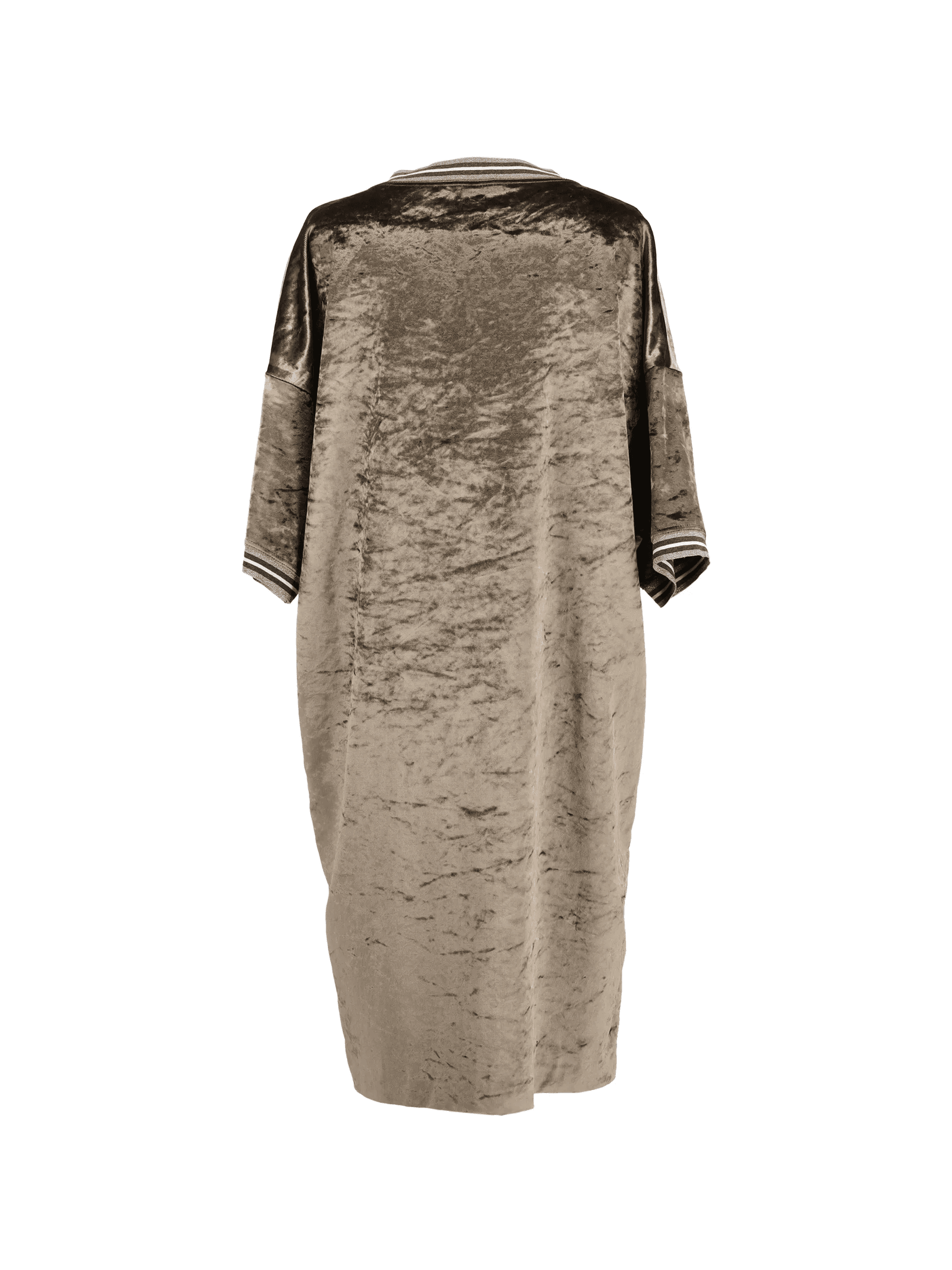 velvet striped-trims dress - Image 1