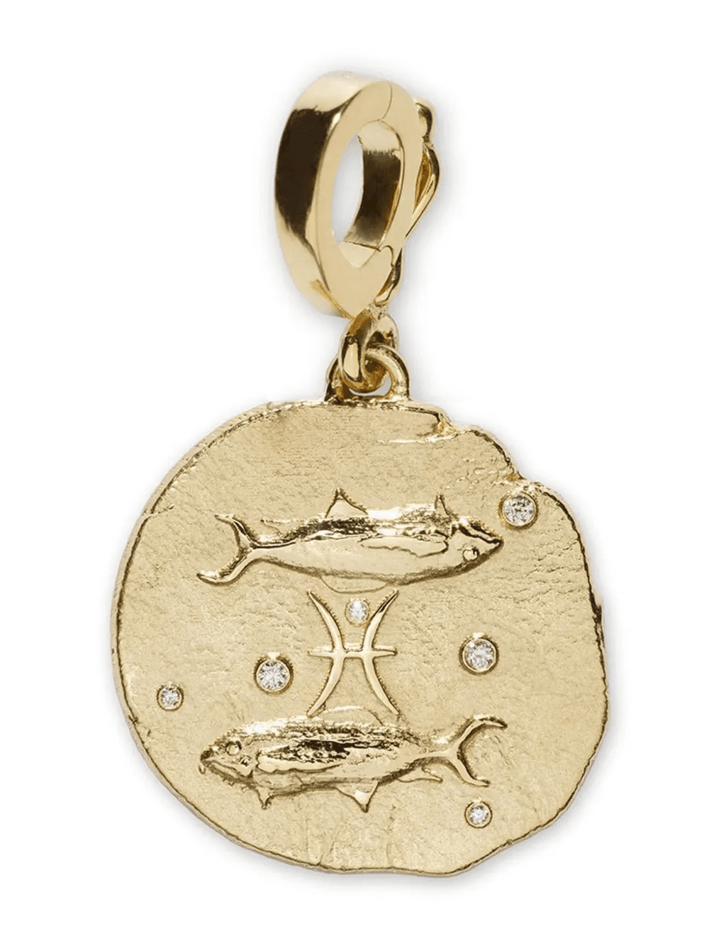 18kt yellow gold small Of The Stars Pisces pendant charm - Image 1