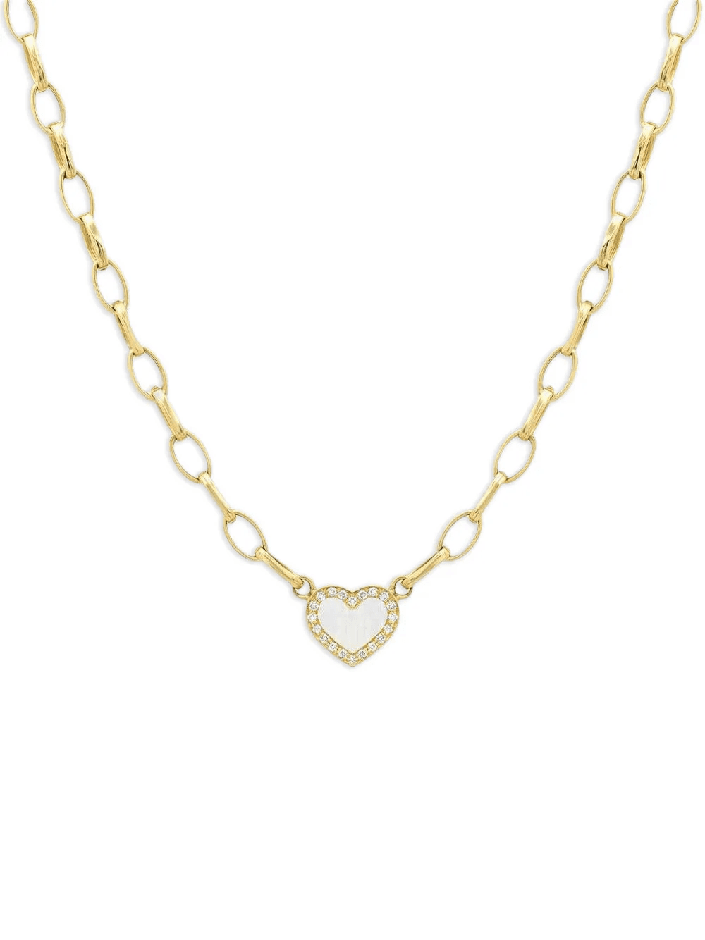 Edith diamond pearl heart necklace - Image 1
