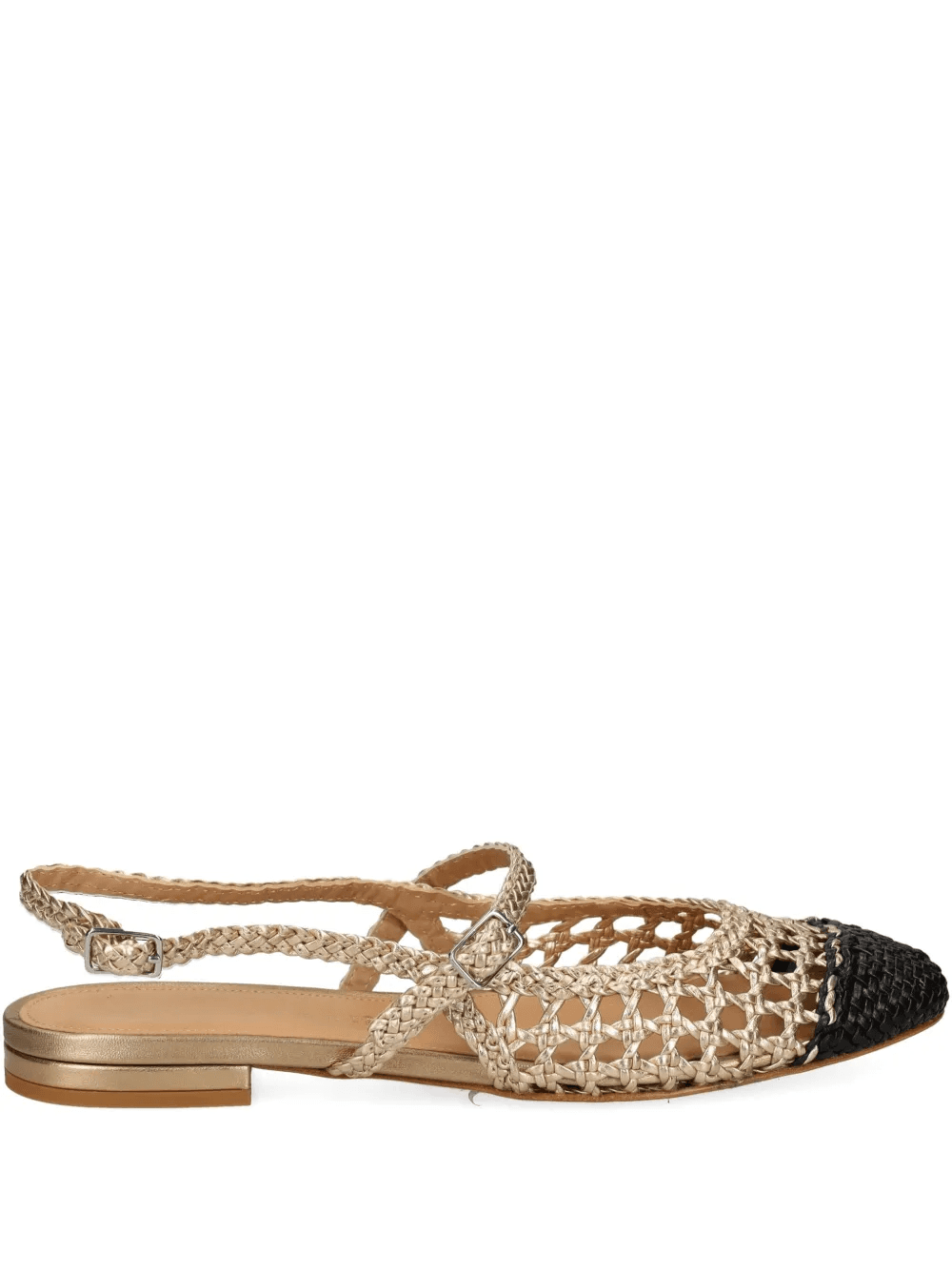 woven-effect slingback flat pumps - Image 1