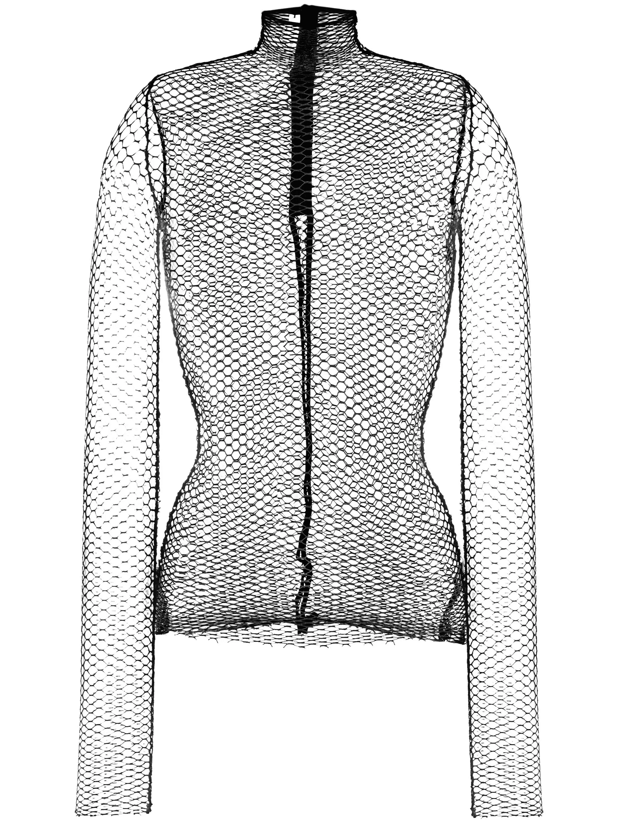 semi-sheer long-sleeve top - Image 1