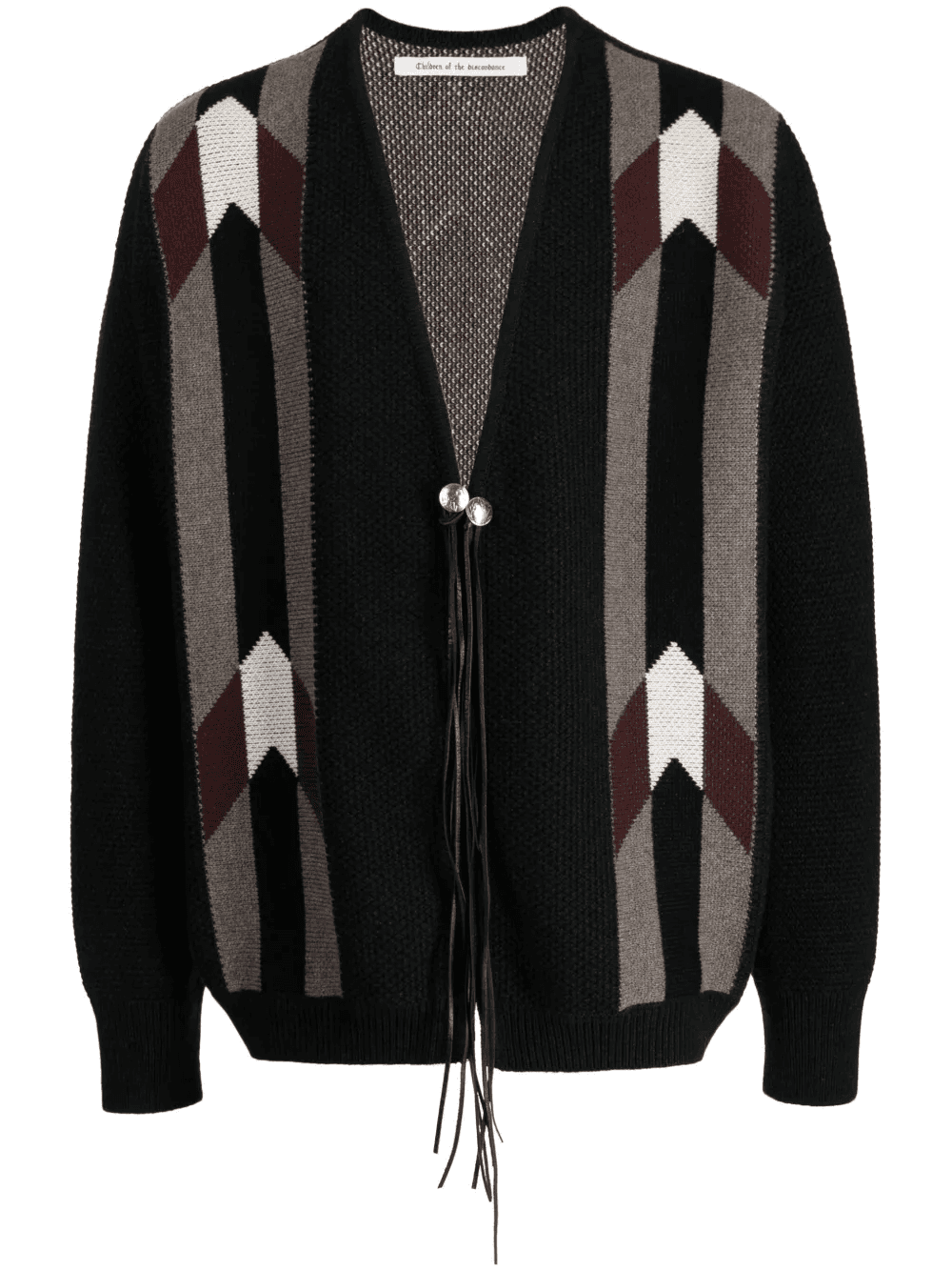 patterned intarsia-knit wool cardigan - Image 1