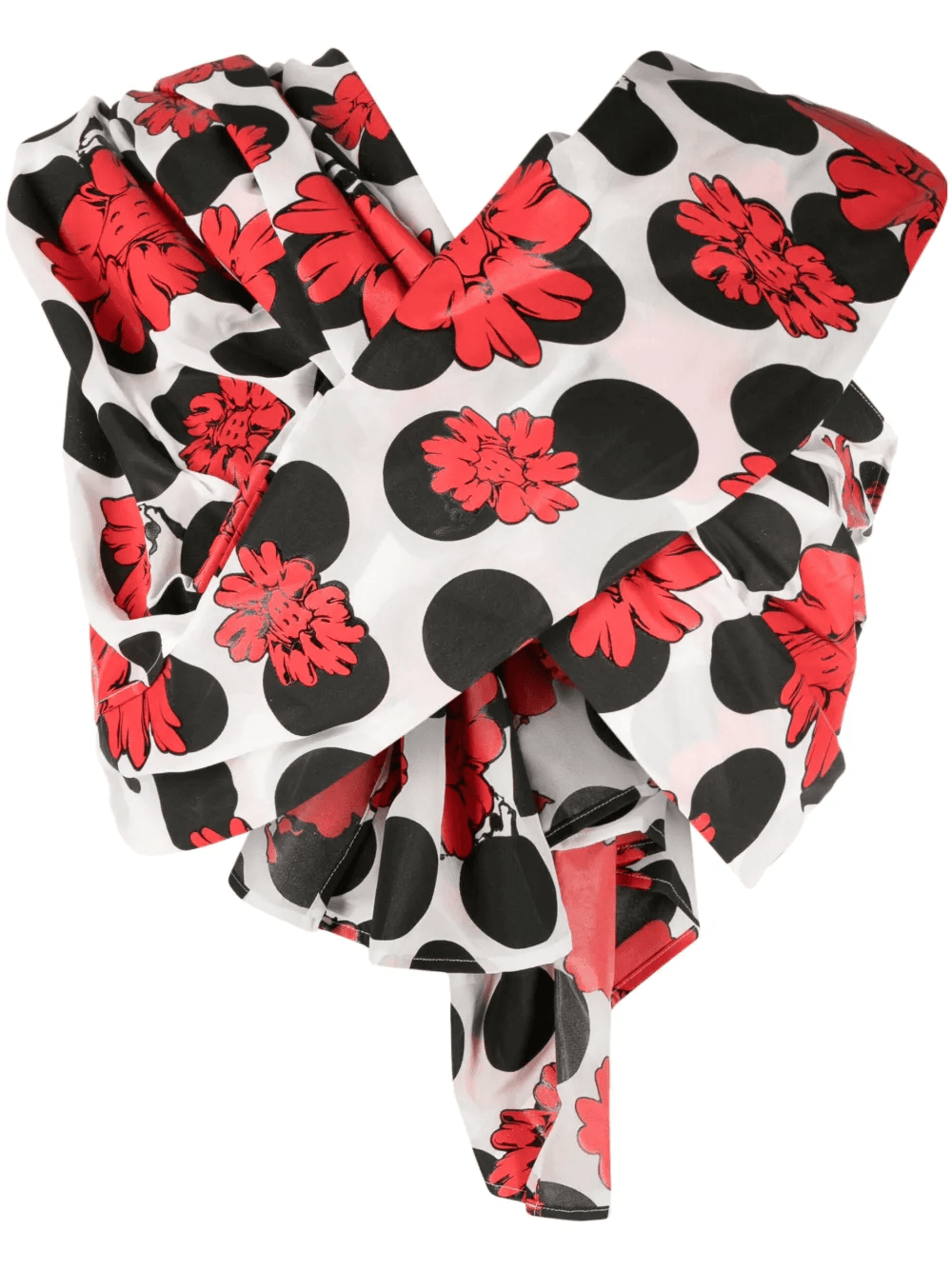 x Shun Sudo bow-detail gathered twisted blouse - Image 1