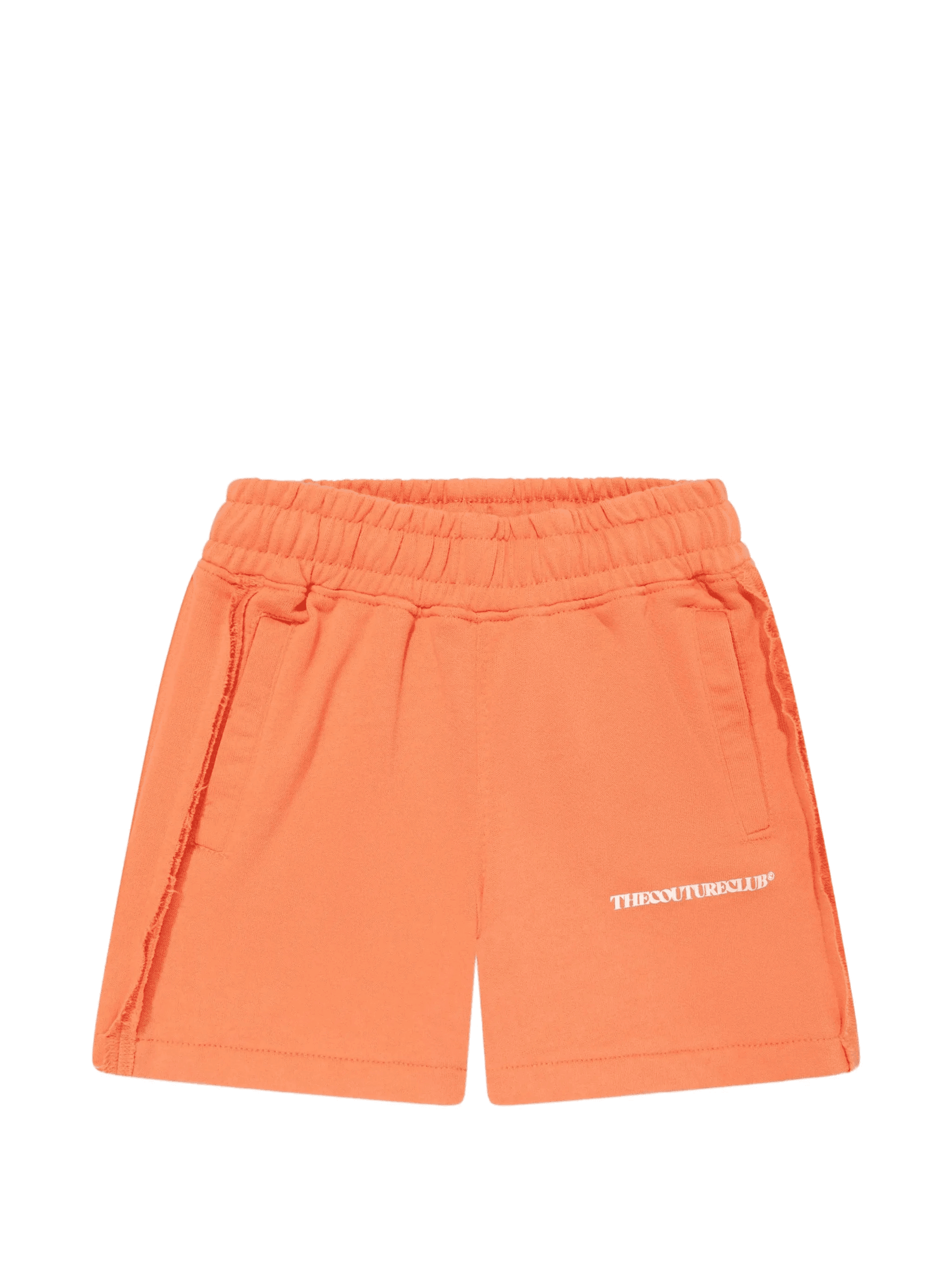 elasticated-waistband raw-seam shorts - Image 1