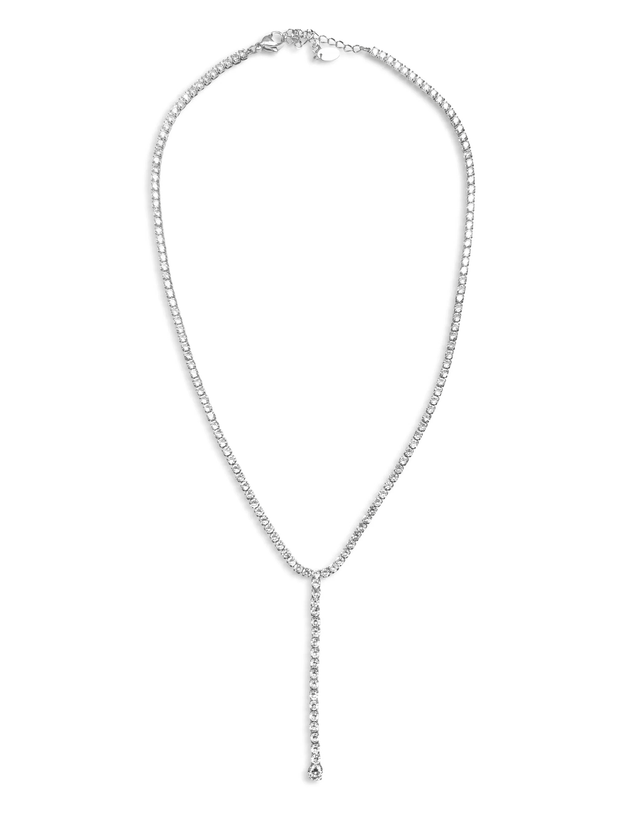 rhinestone-embellished lariat necklace - Image 1
