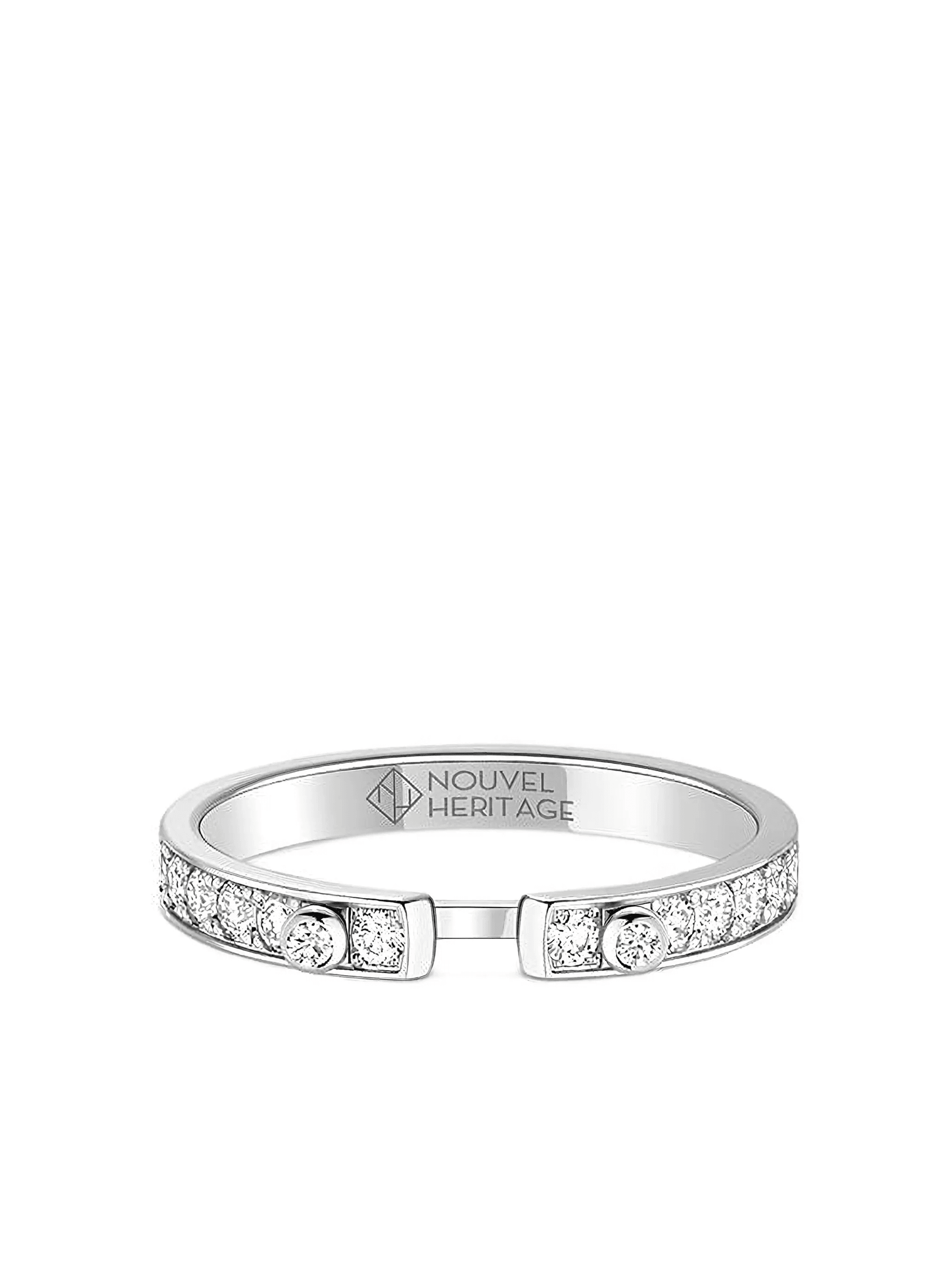 18K white gold Eternity Tuxedo diamond ring - Image 1