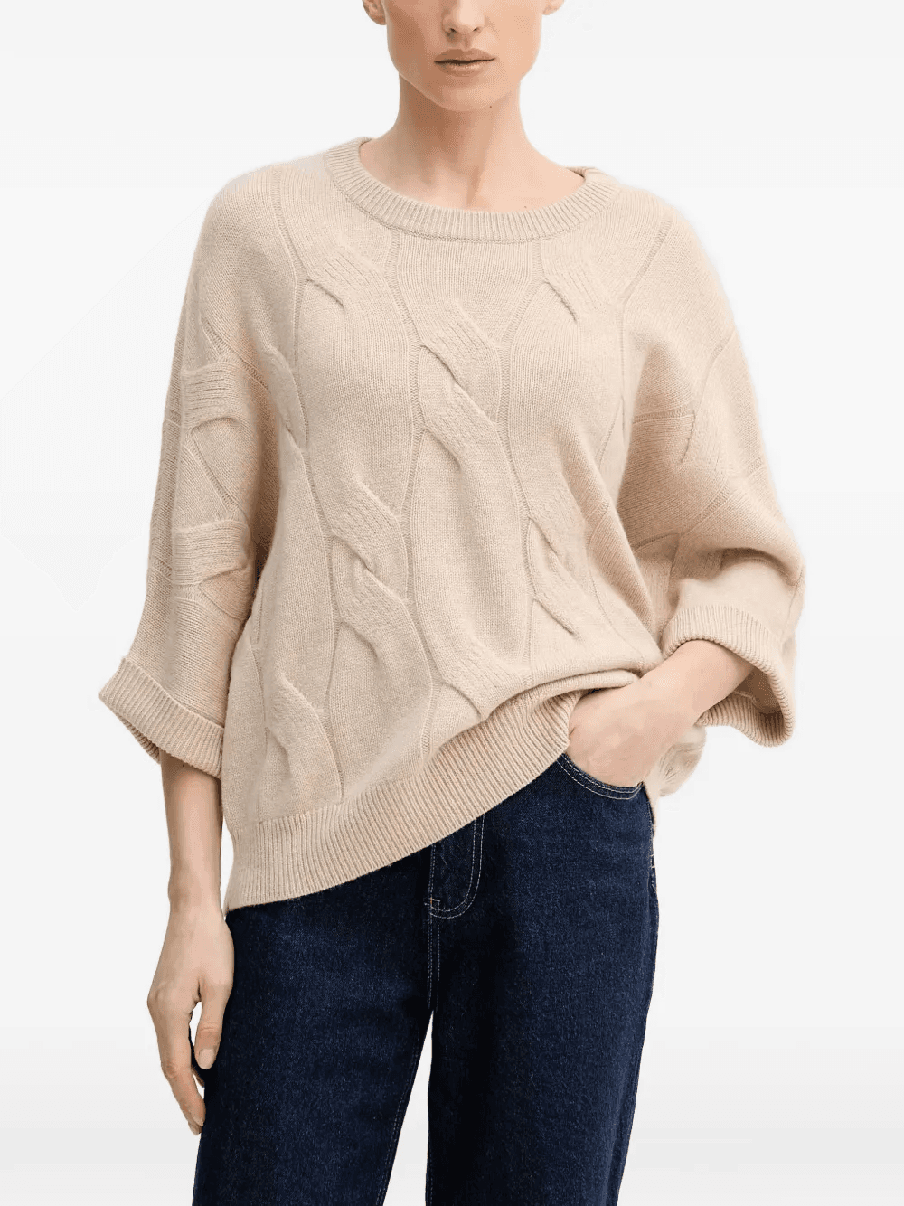 cable-knit crew-neck sweater - Image 1