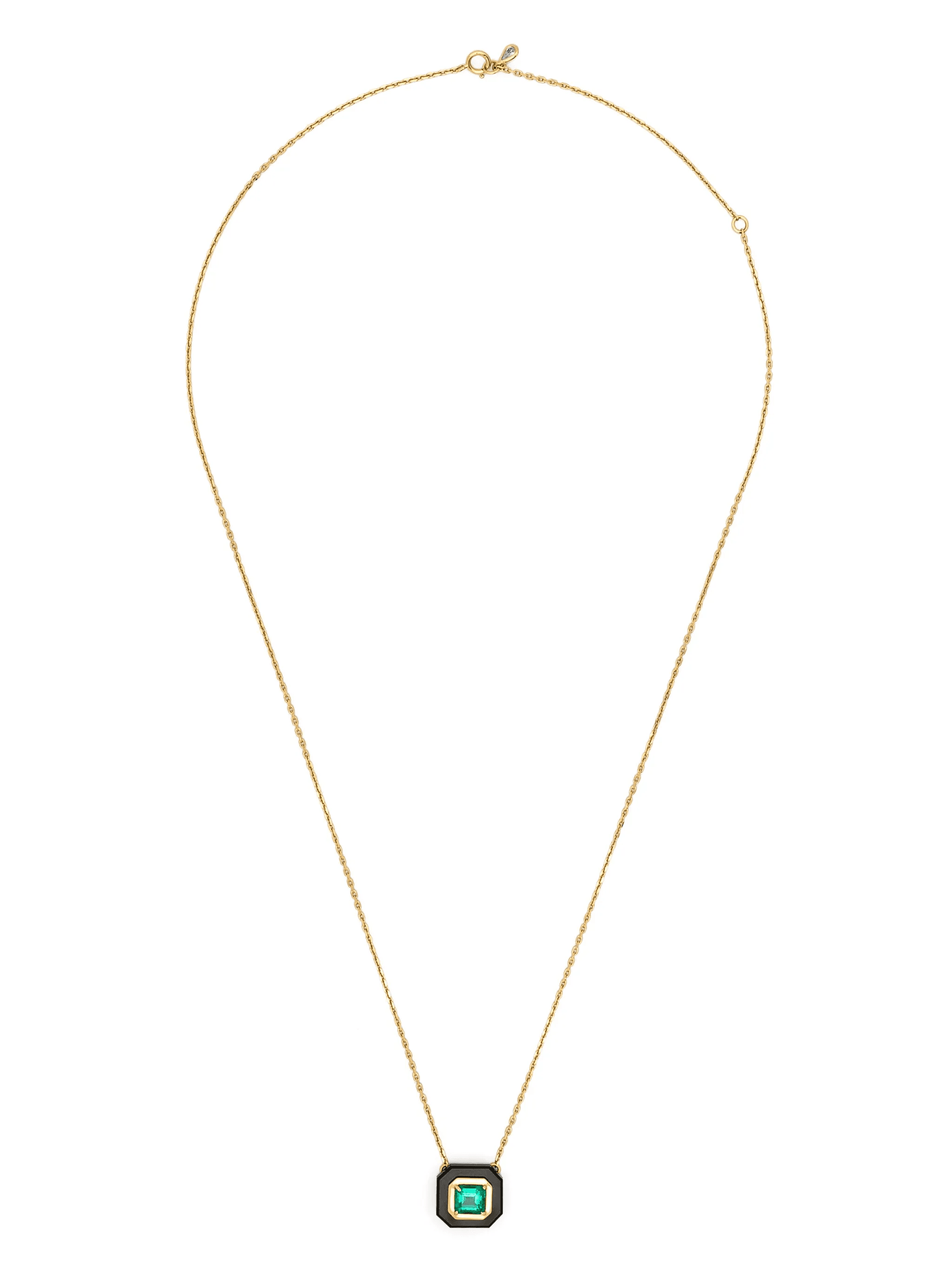 18kt yellow gold Frame multi-stone necklace - Image 1