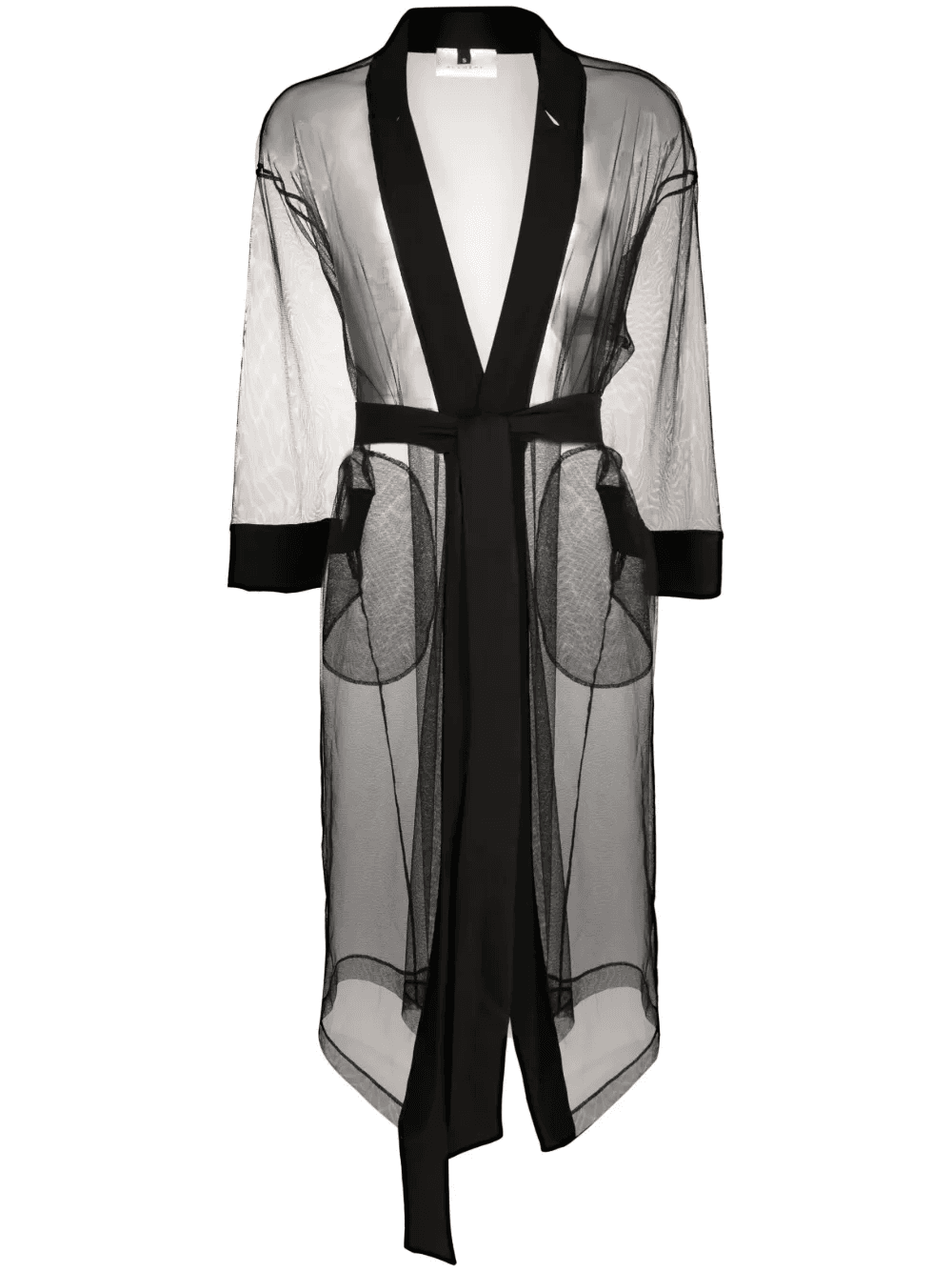 belted sheer mesh jacket - Image 1