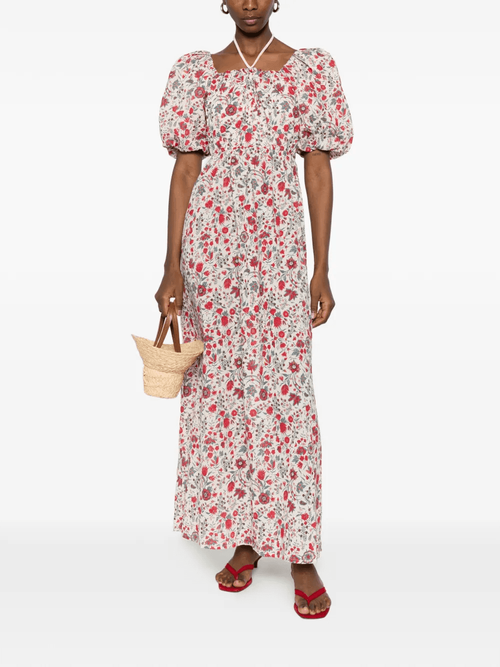 Annie puff-sleeve floral maxi dress - Image 1