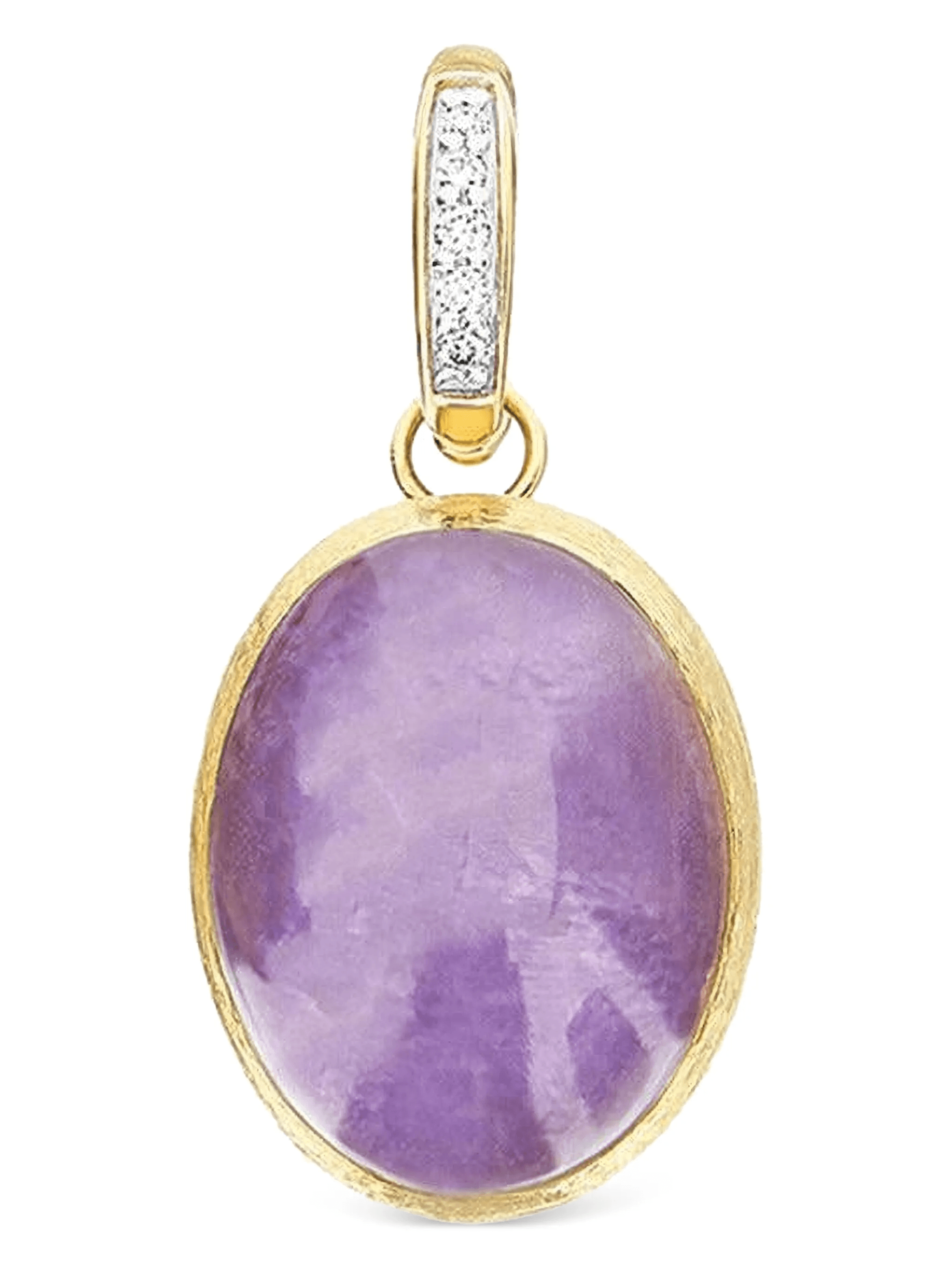 medium 18K yellow gold Boules diamond and lapidolite charm - Image 1