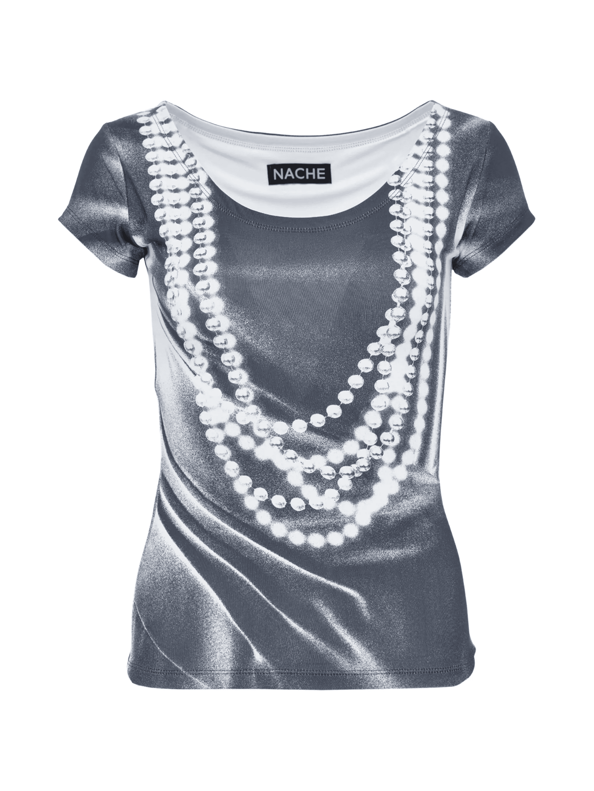 pearl-print T-shirt - Image 1