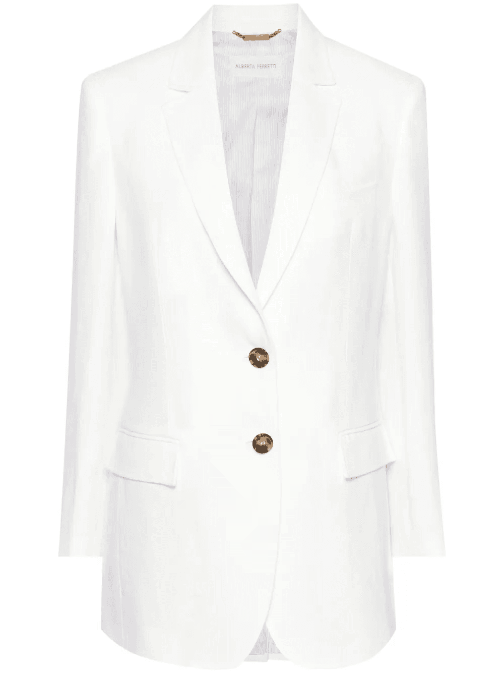 single-breasted linen blazer - Image 1