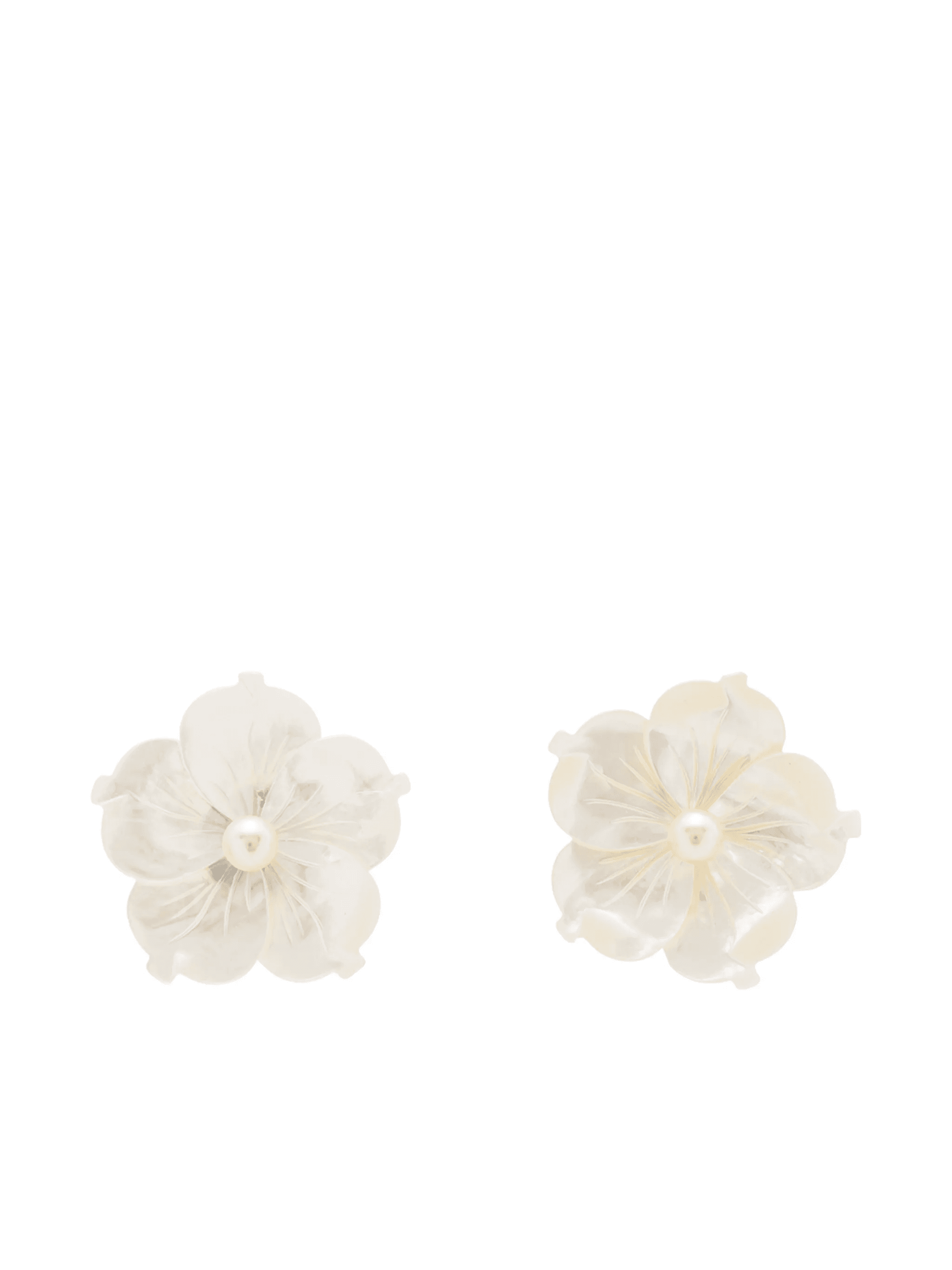 mother-of-pearl flower stud earrings - Image 1