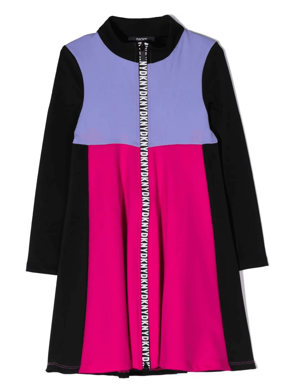 logo-print colour block dress - Image 1