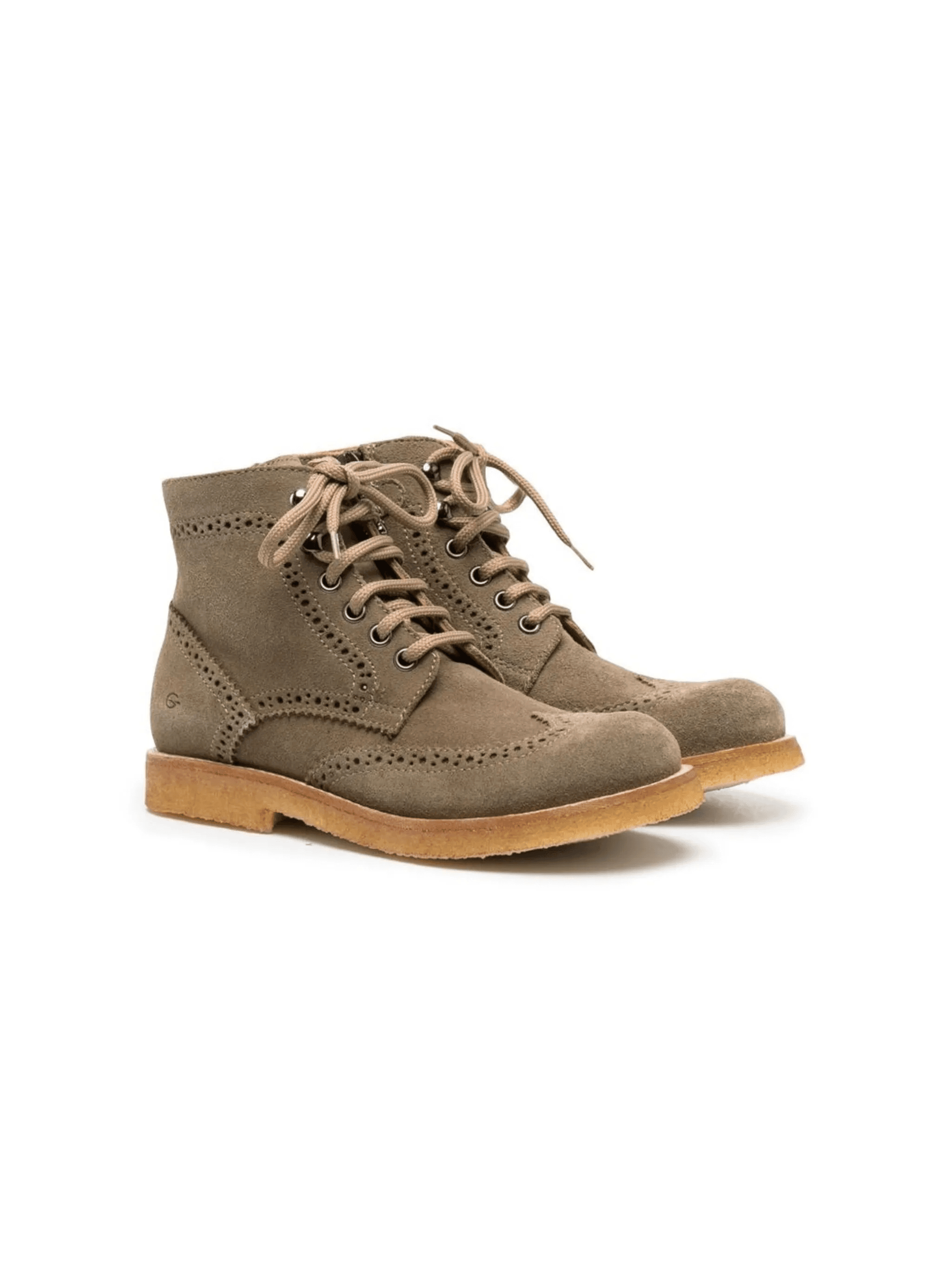 lace-up suede brogue boots - Image 1