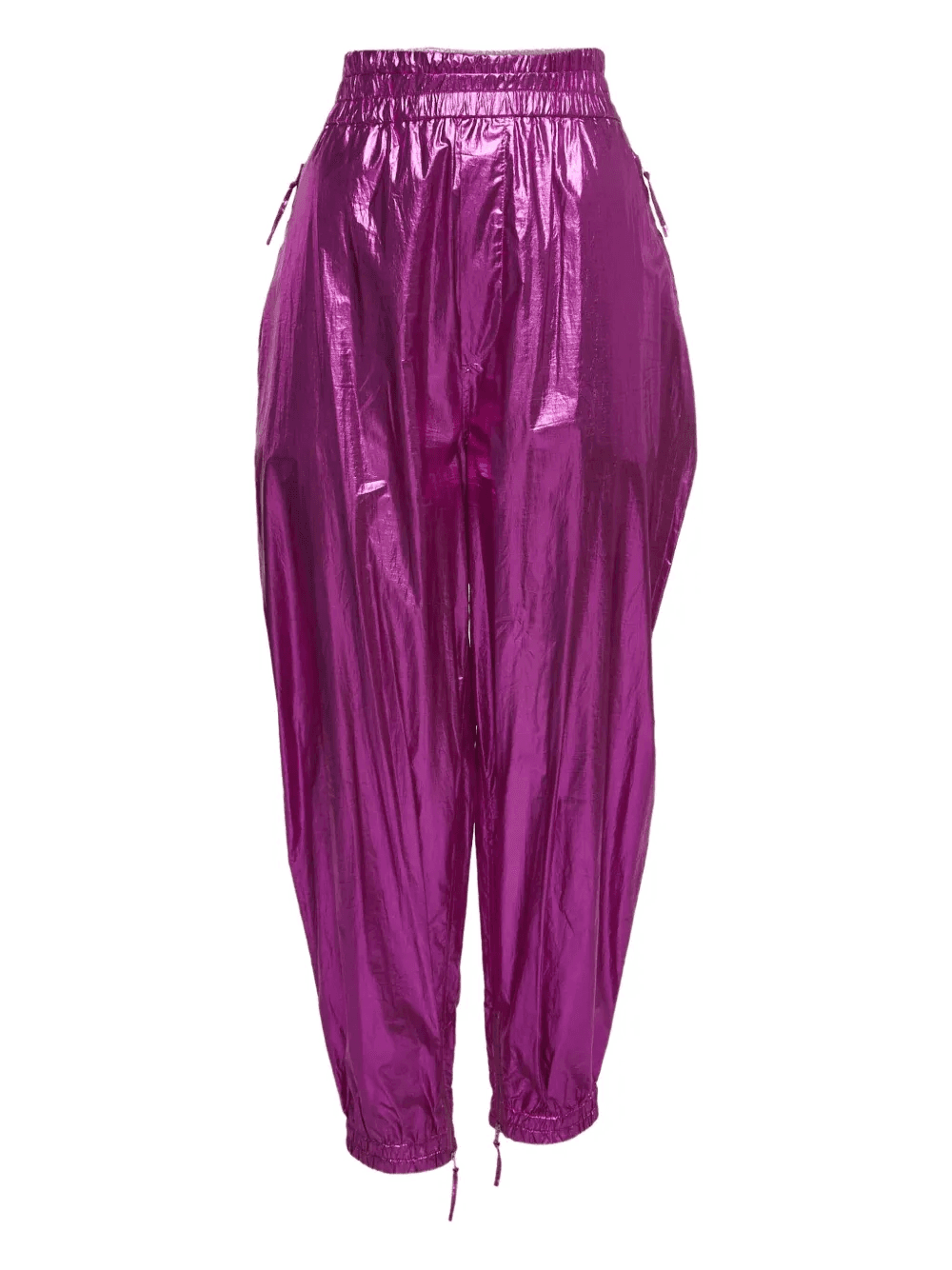 pre-owned metallic-finish trousers - Image 1