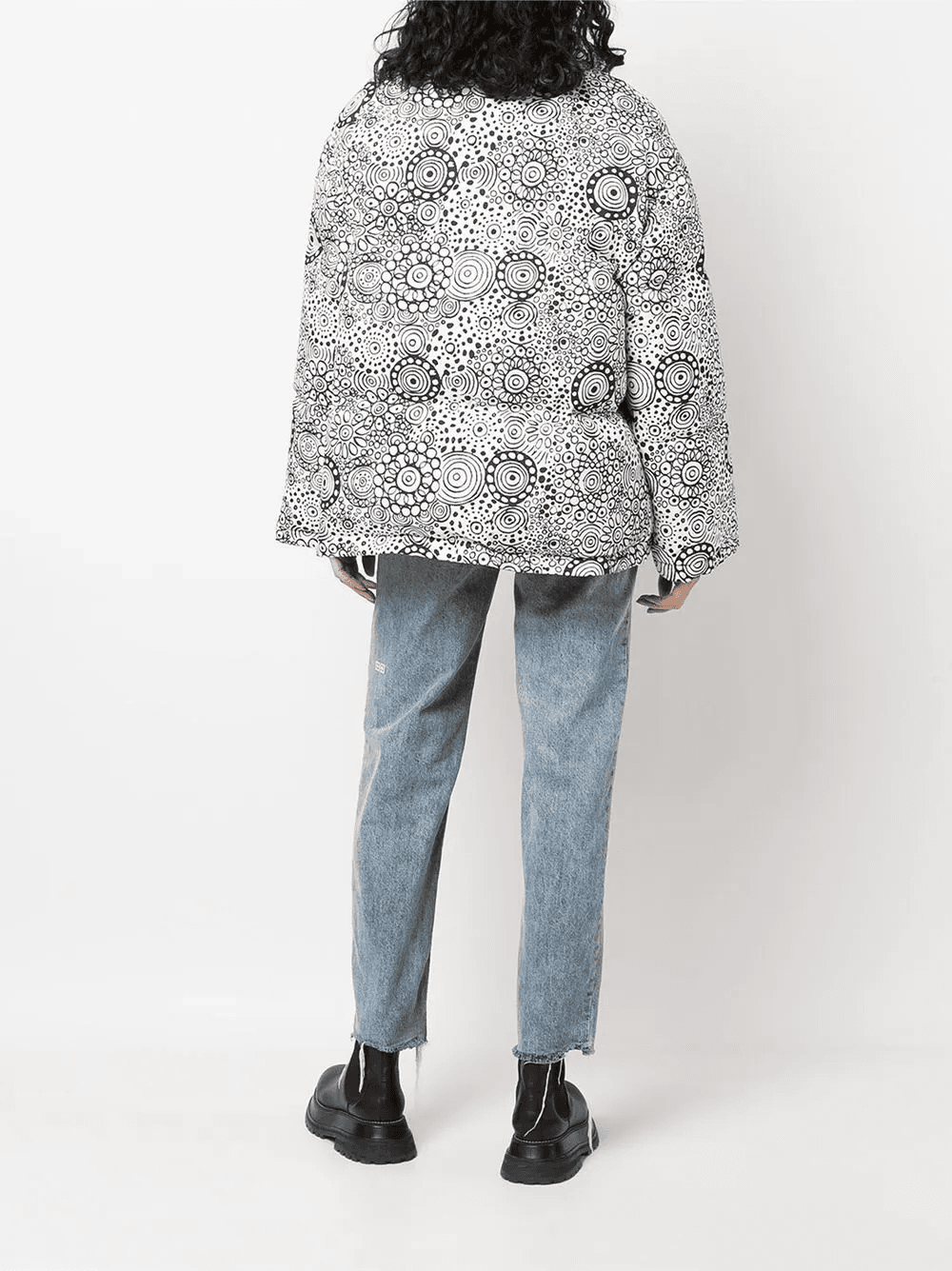 abstract-print hooded puffer jacket — Image 5