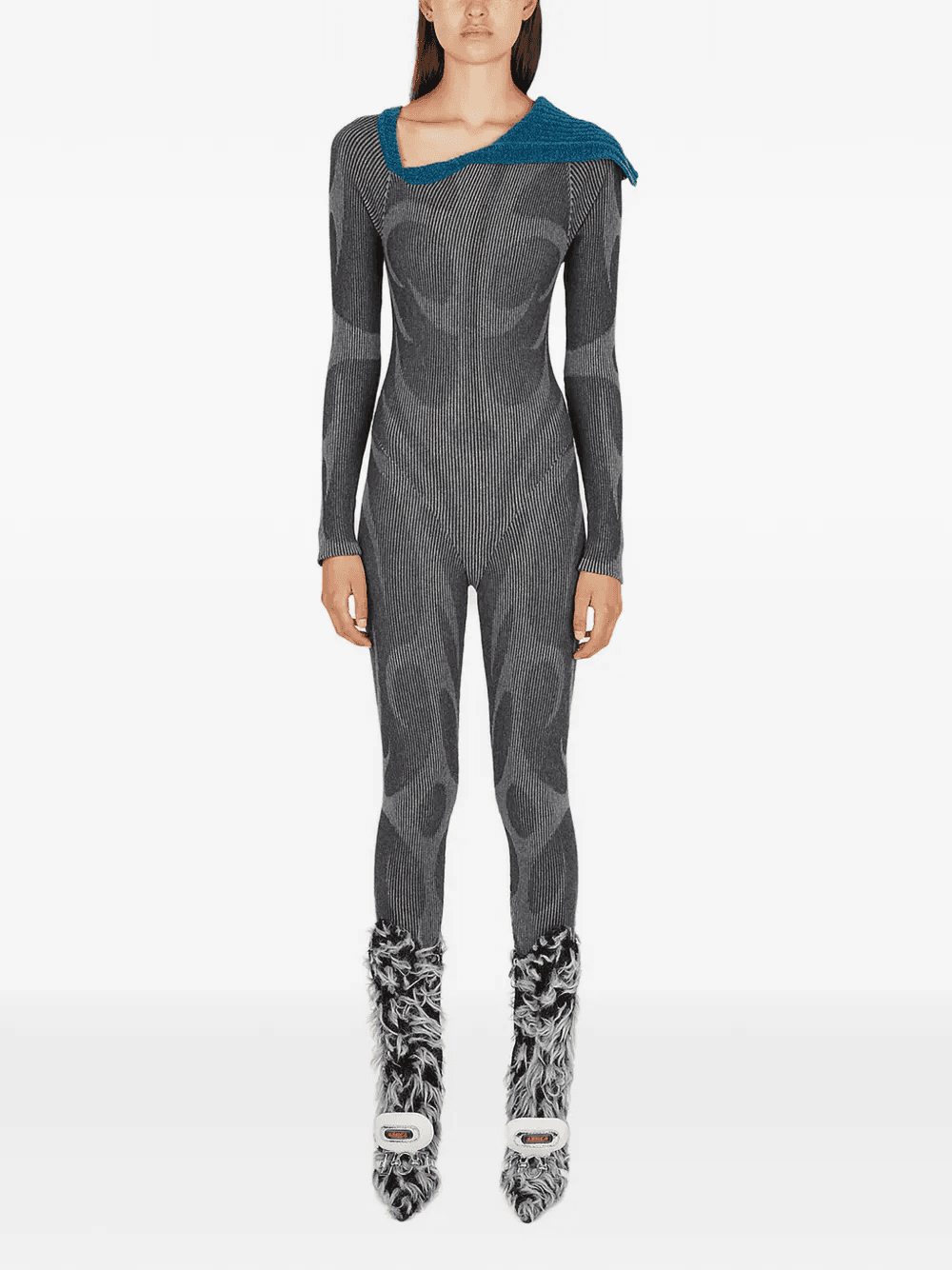 asymmetric-collar jumpsuit - Image 1