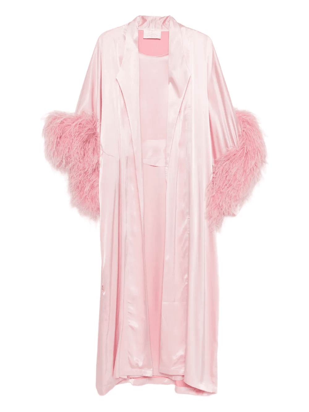 feather-trim kaftan set - Image 1