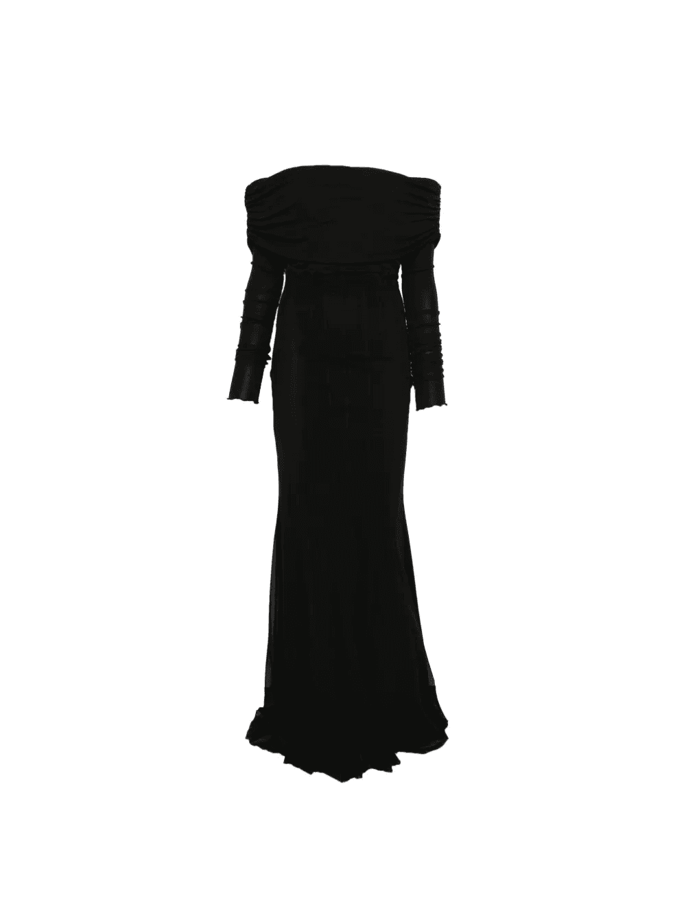off-shoulder long-sleeve maxi dress - Image 1