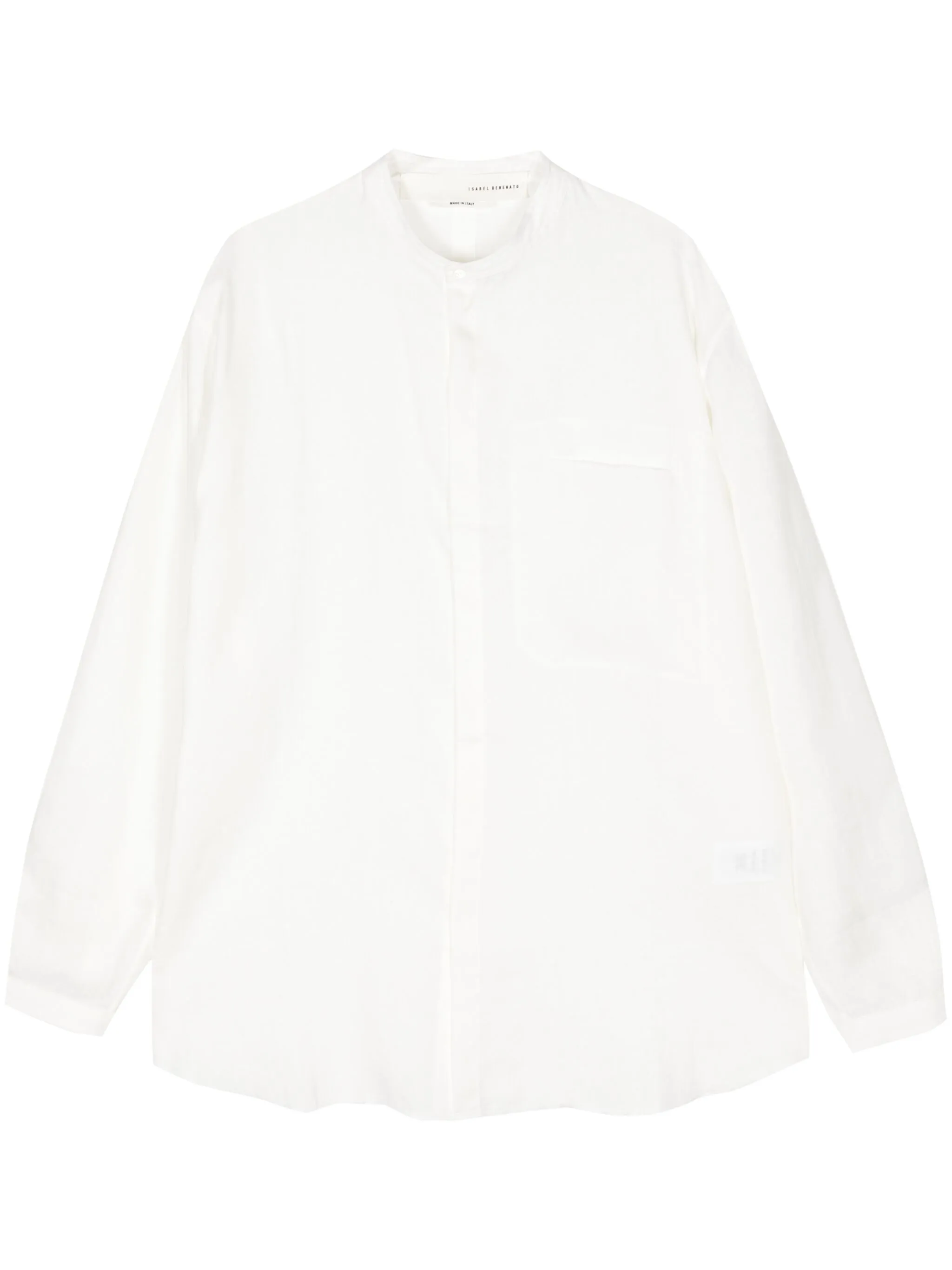 band-collar linen shirt - Image 1
