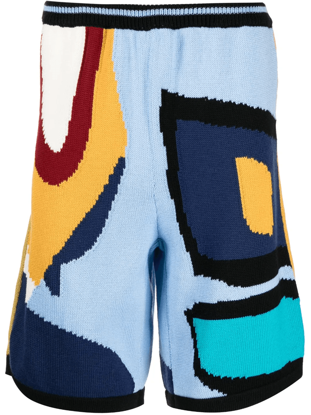 abstract-print knitted shorts - Image 1