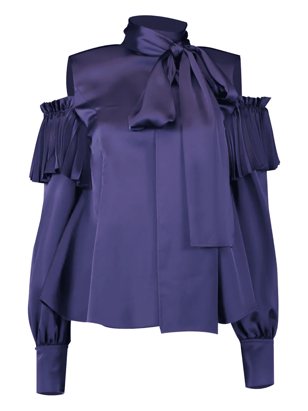 Ashlee pleated cold-shoulder blouse - Image 1