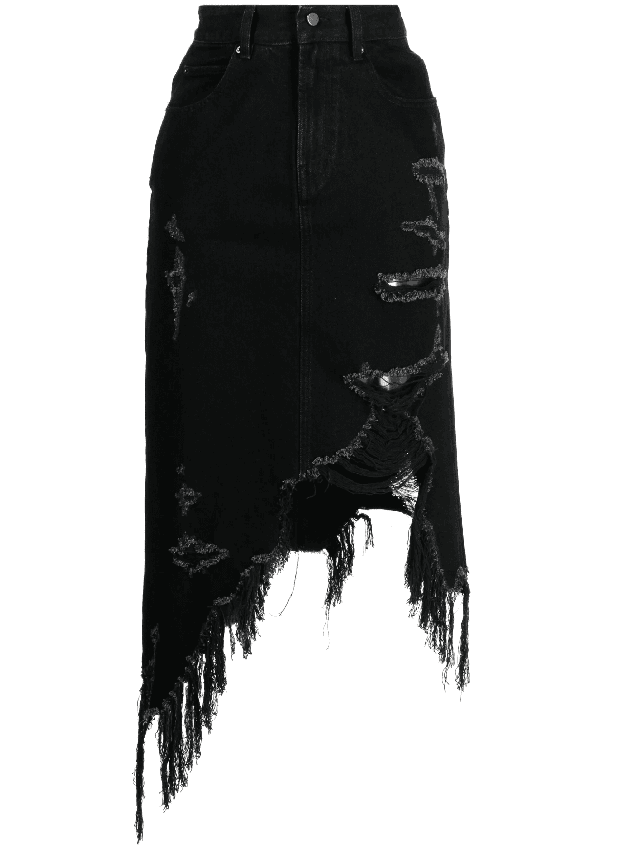 asymmetric ripped denim skirt - Image 1
