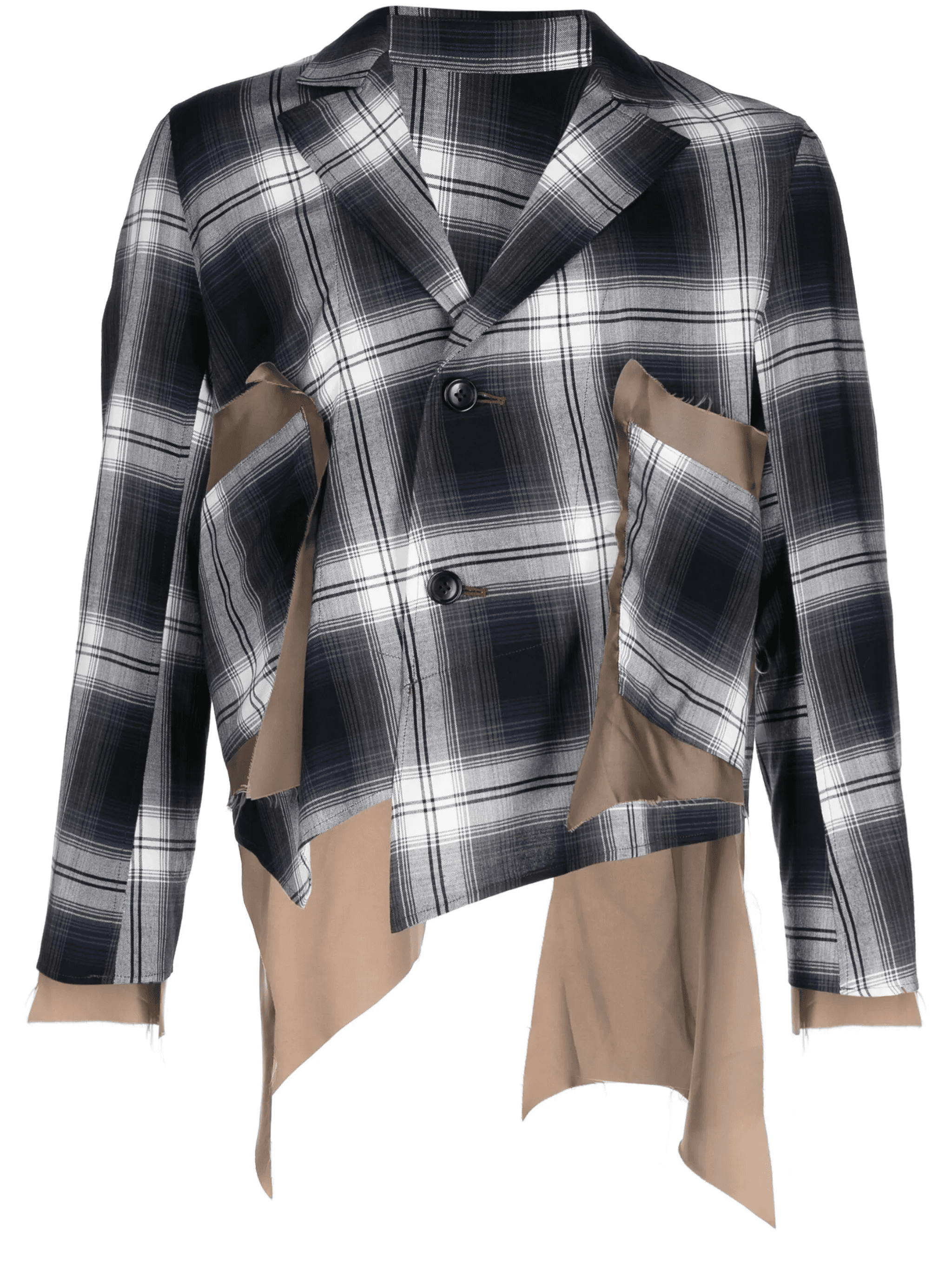 asymmetric plaid-check blazer - Image 1