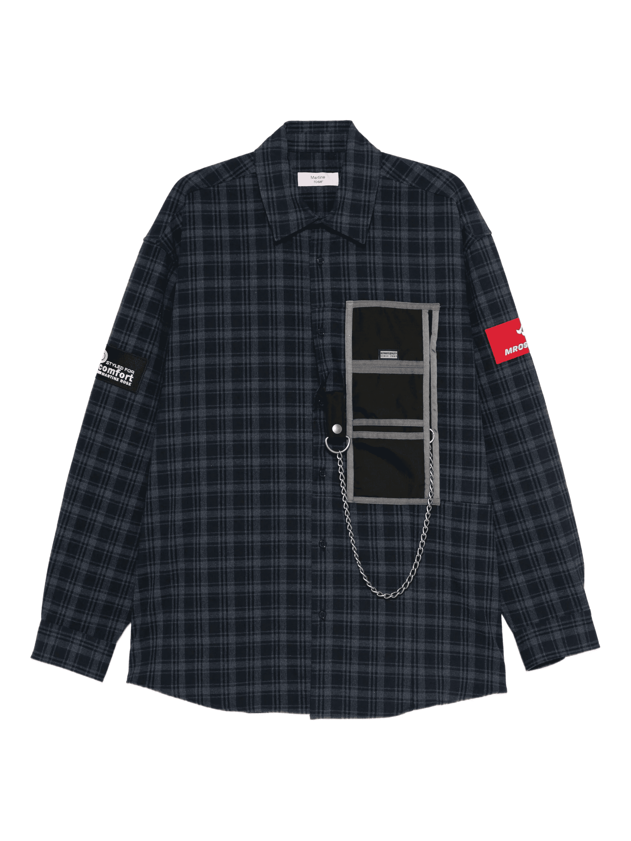 chain-detail checked shirt - Image 1