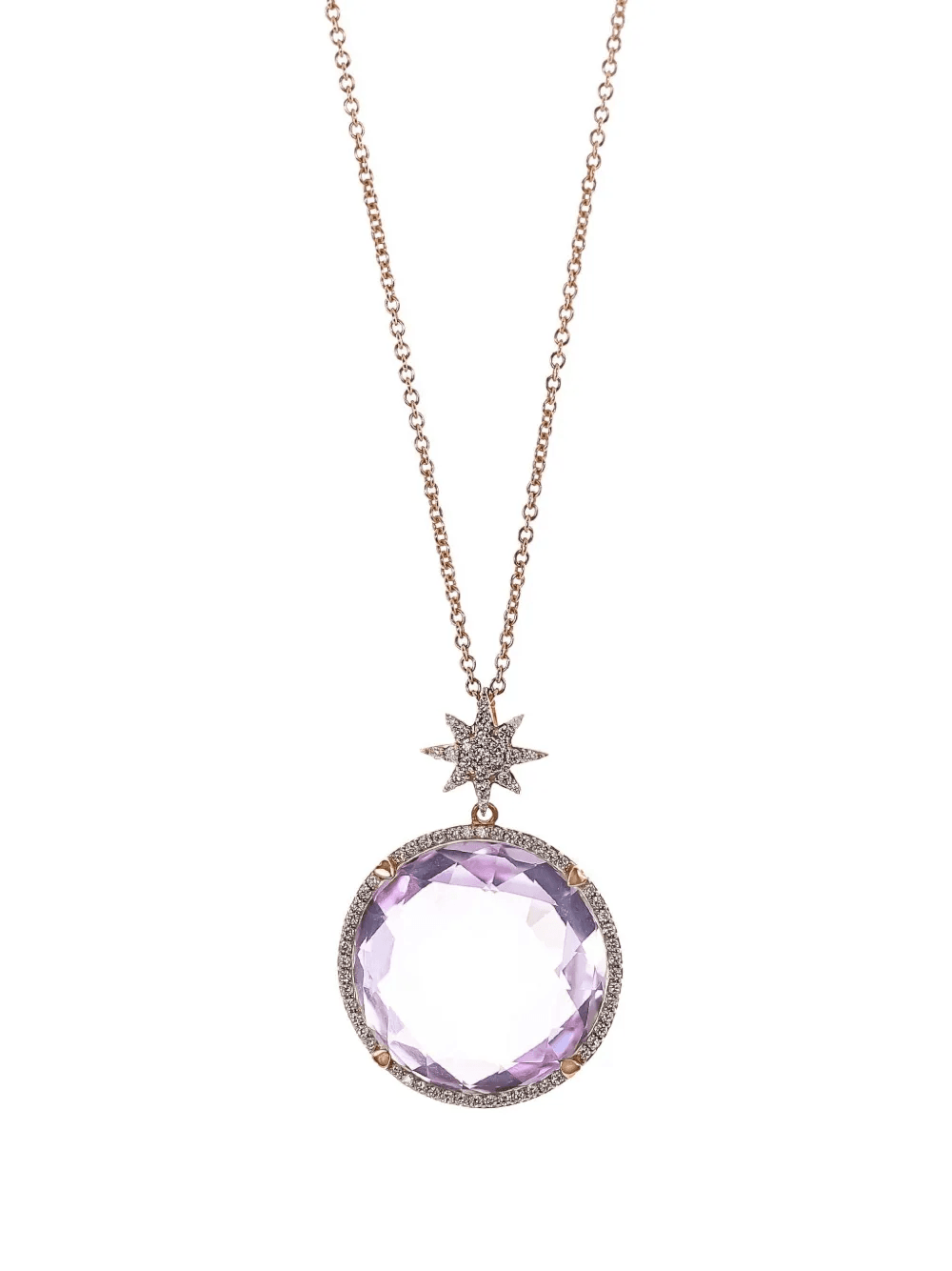 18kt rose gold Star Bail Amethyst necklace - Image 1
