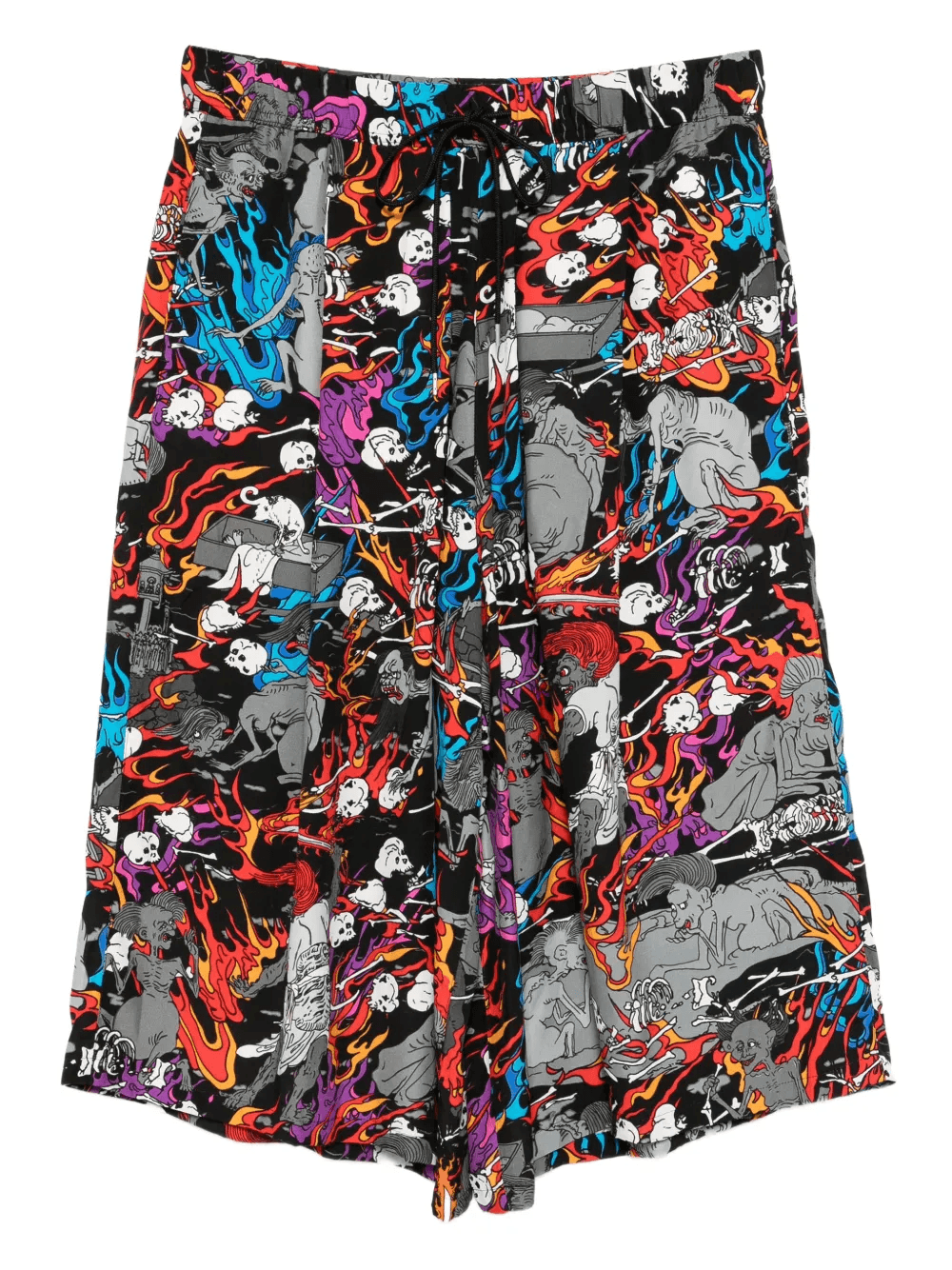 flame-skull print shorts - Image 1