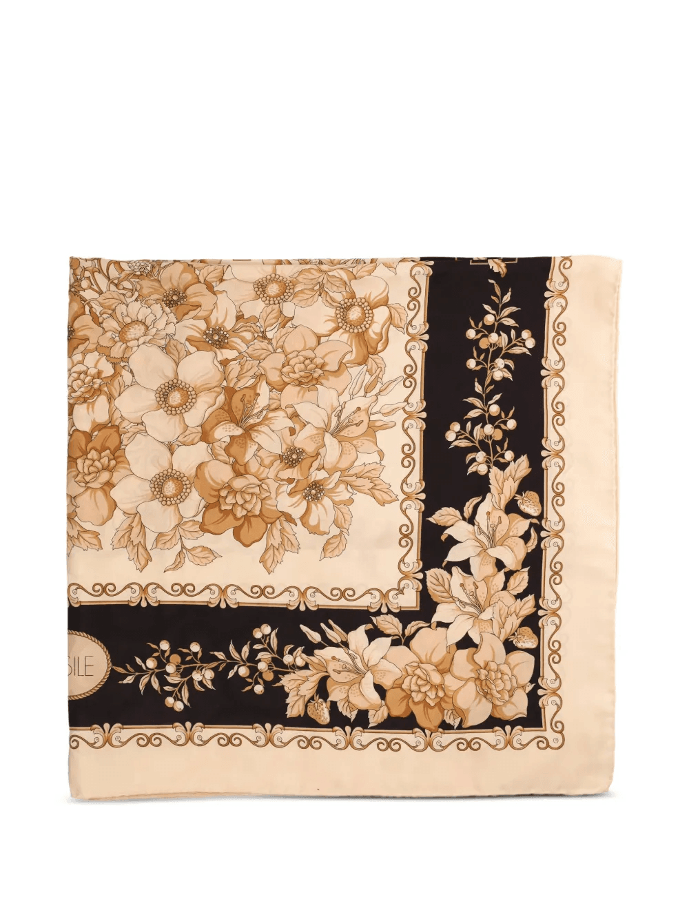 flower-print silk scarf - Image 1