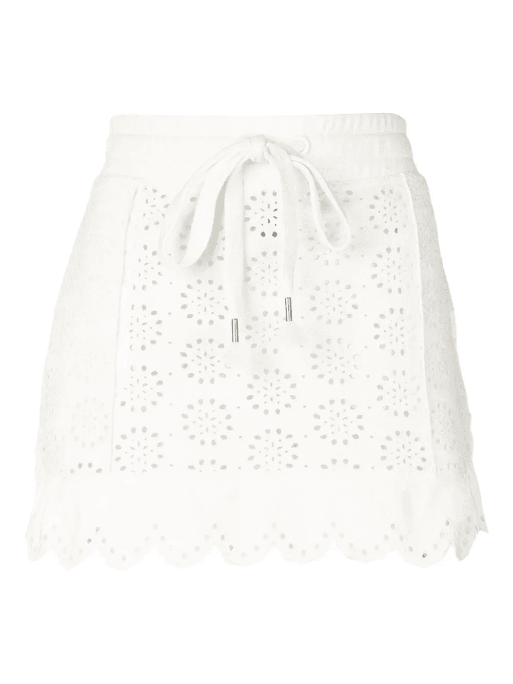 scalloped drawstring mini skirt - Image 1