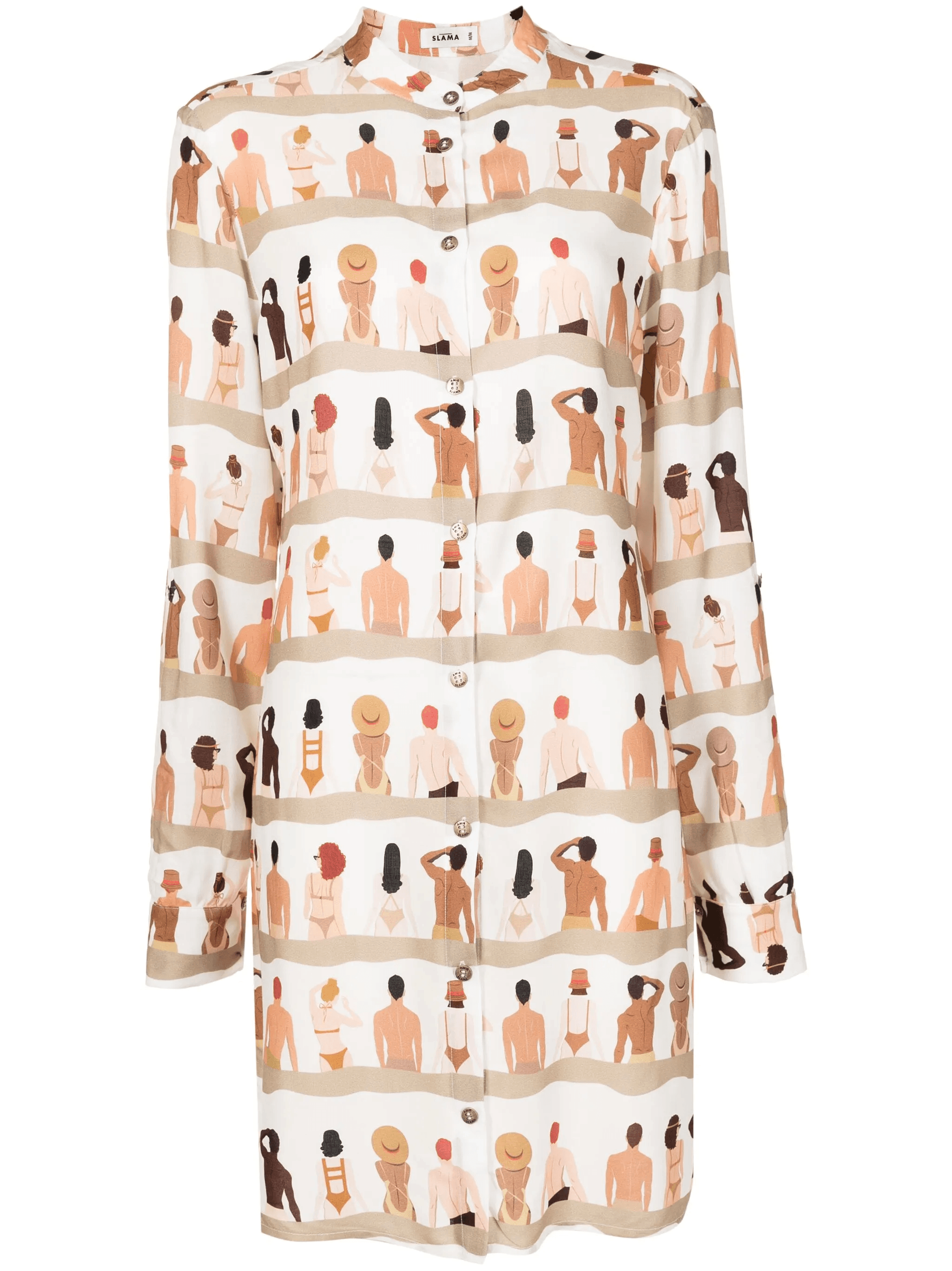 graphic-print shirt dress - Image 1
