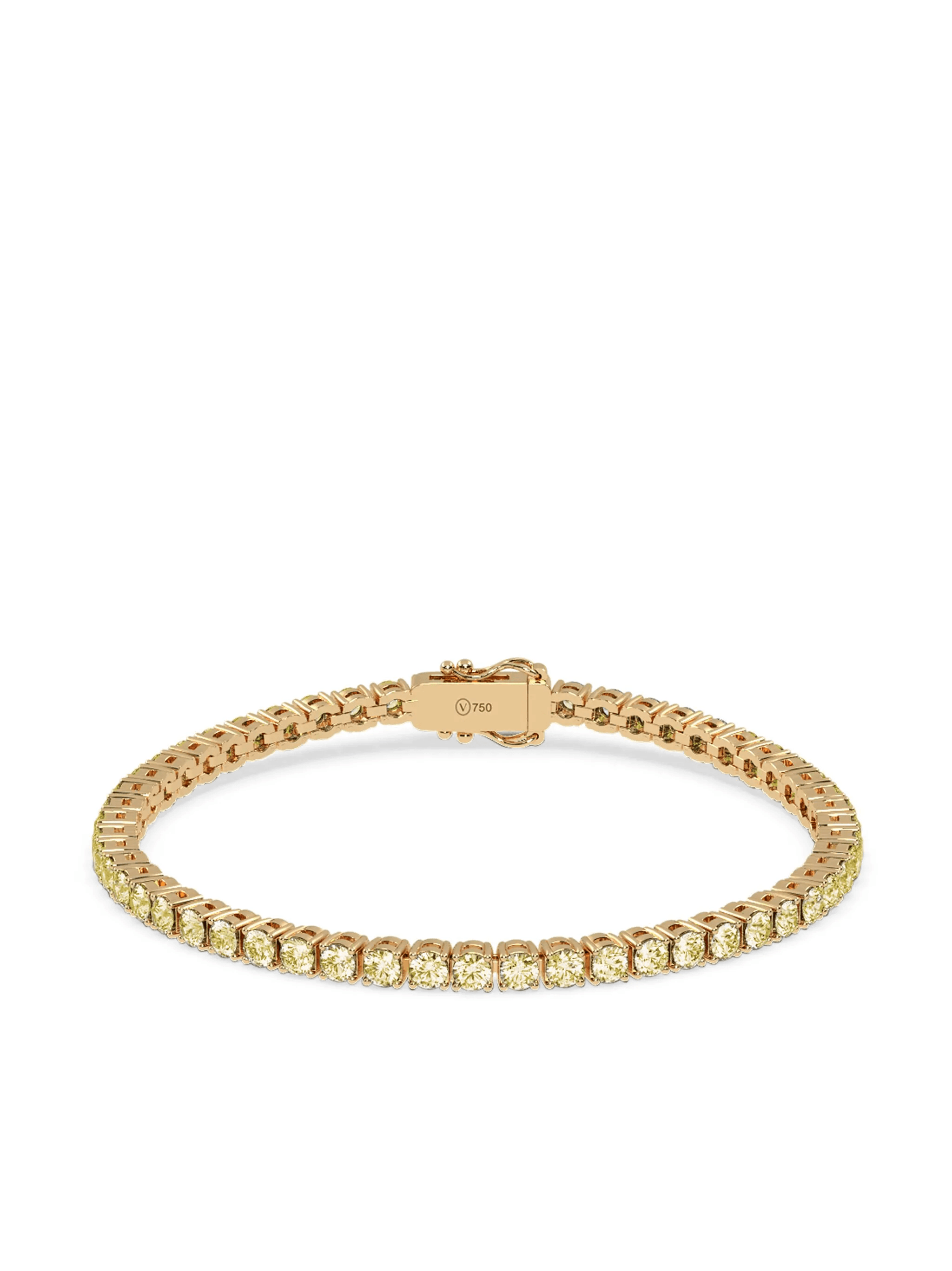 18kt recycled yellow gold diamond tennis bracelet - Image 1