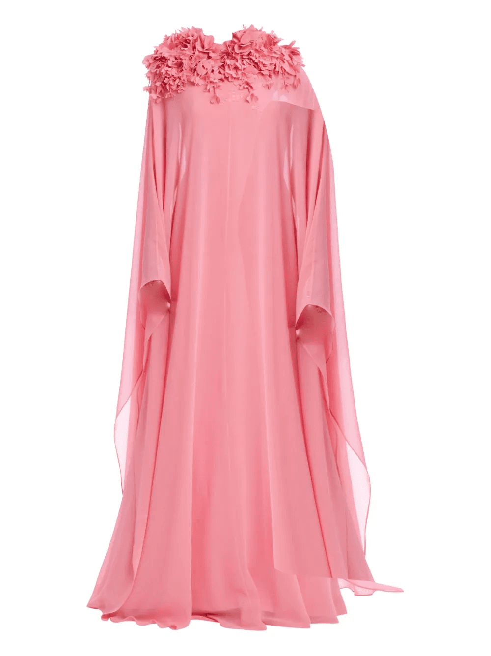 floral-embellished cape dress - Image 1