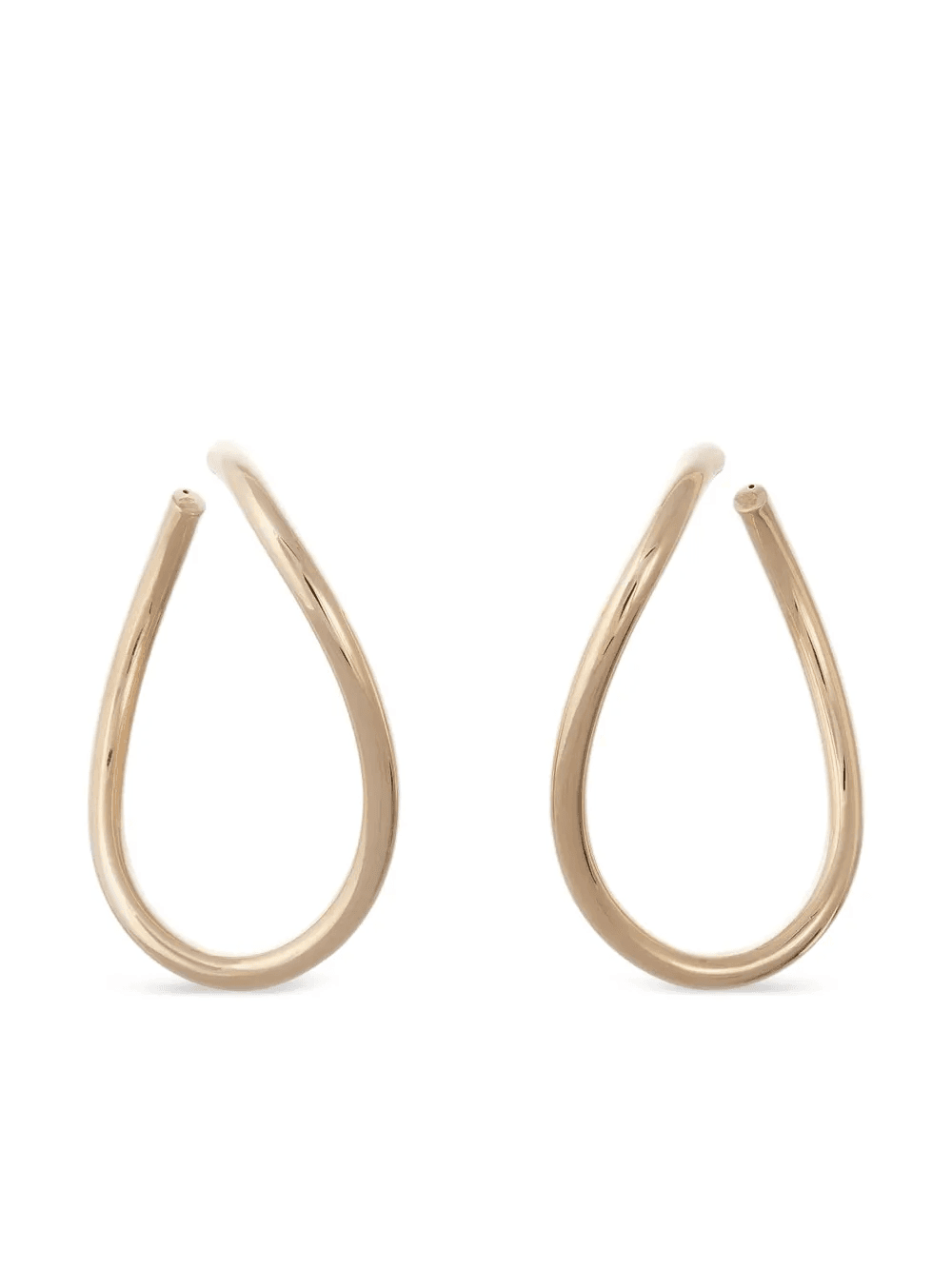18kt yellow gold curved Opal hoops - Image 1