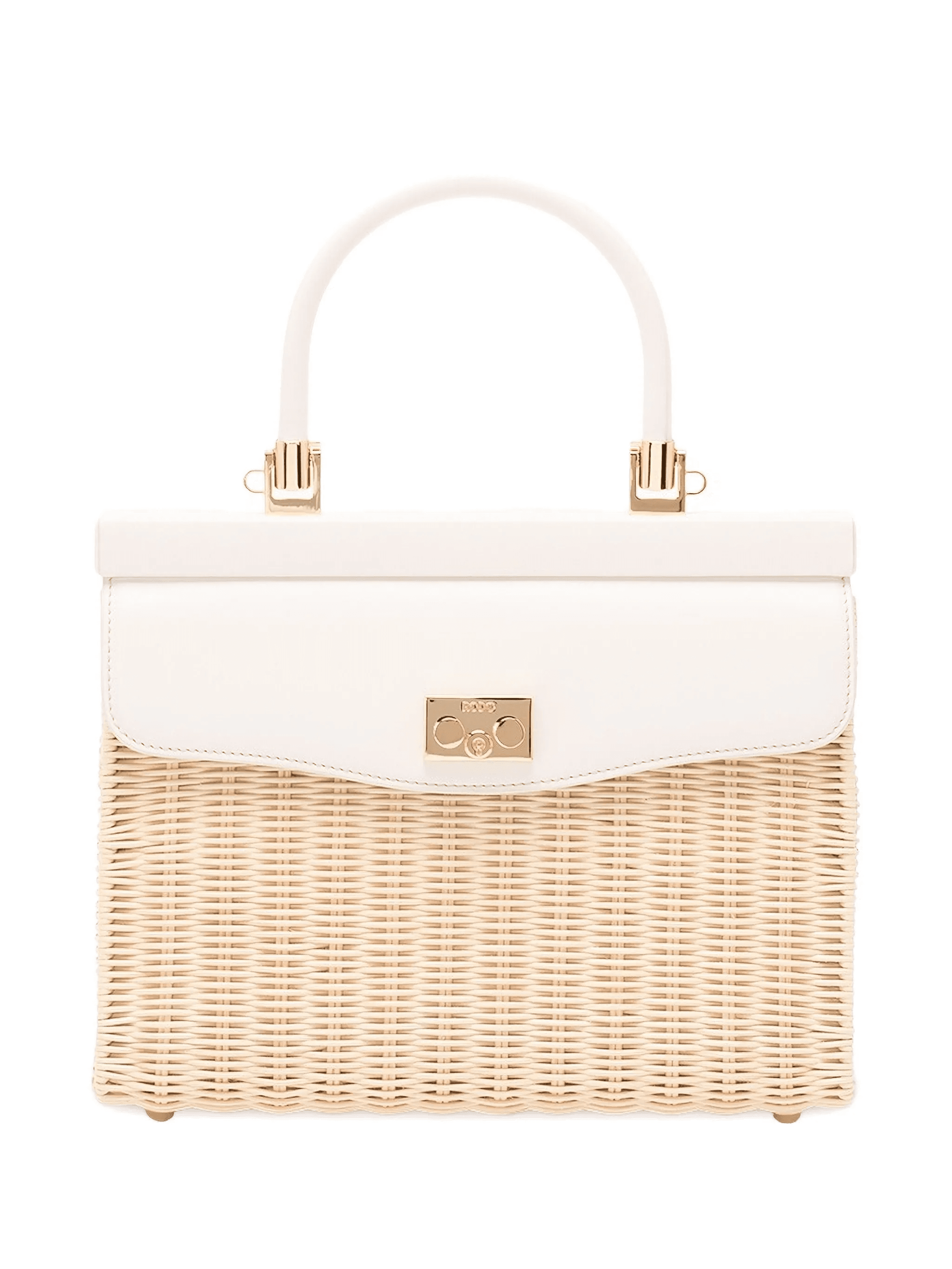 medium wicker top handle shoulder bag - Image 1