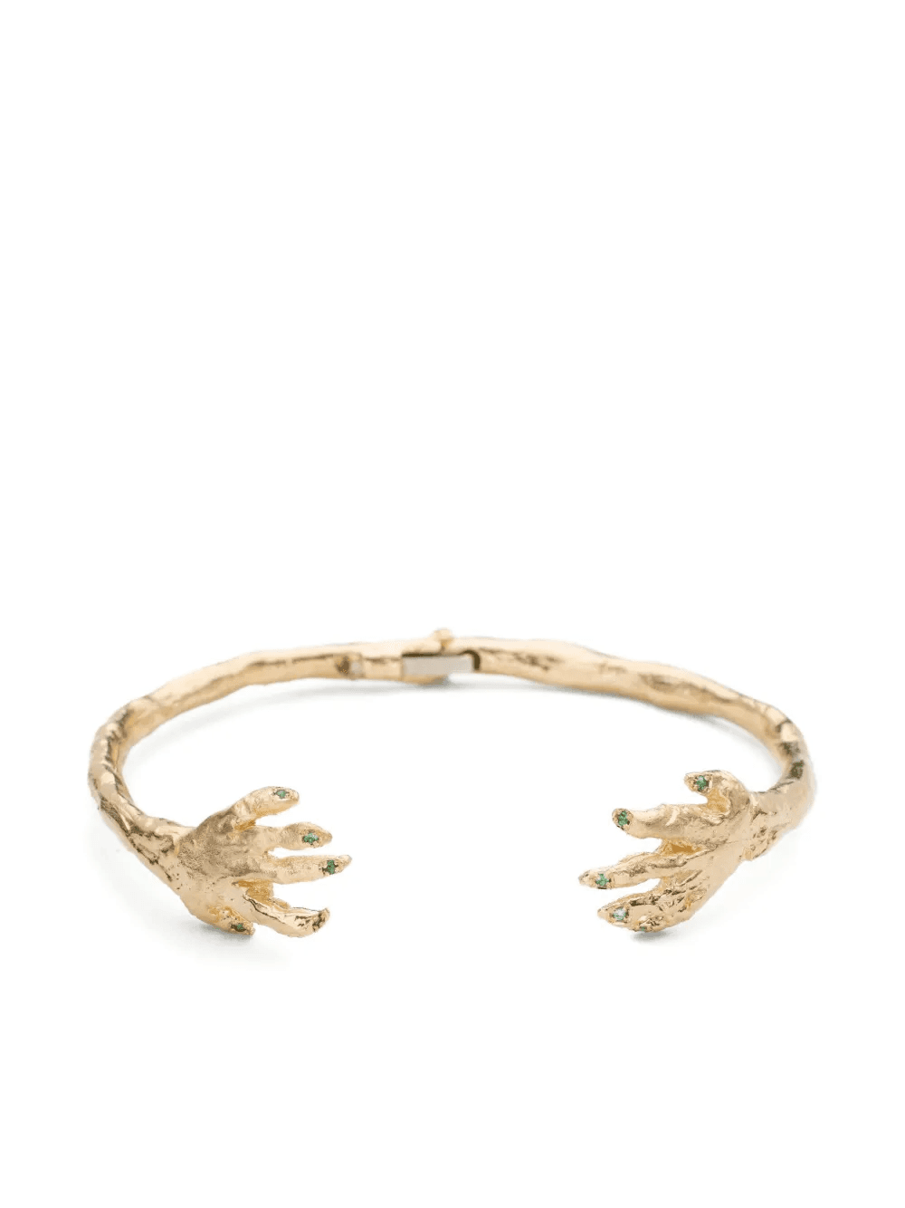 14kt yellow gold Hinded Hands emerald bracelet - Image 1