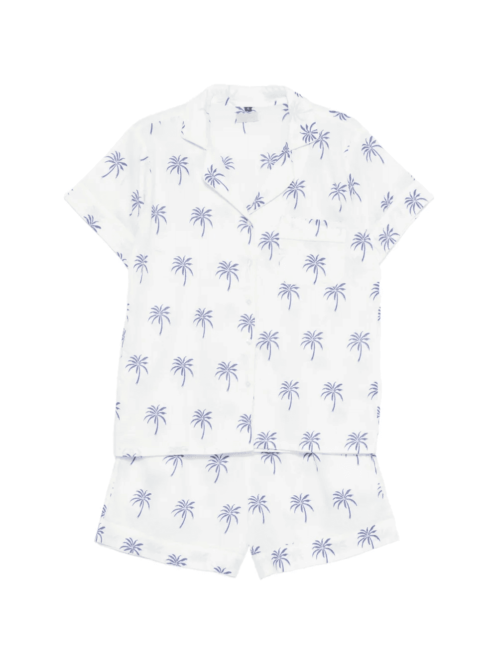 Liz palm-print short-sleeve shorts set - Image 1