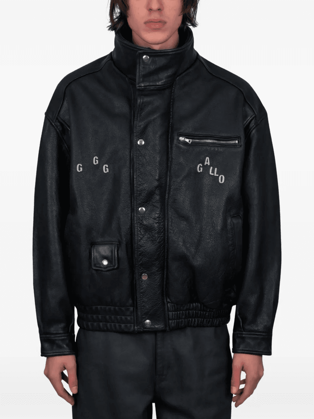 leather bomber jacket - Image 1