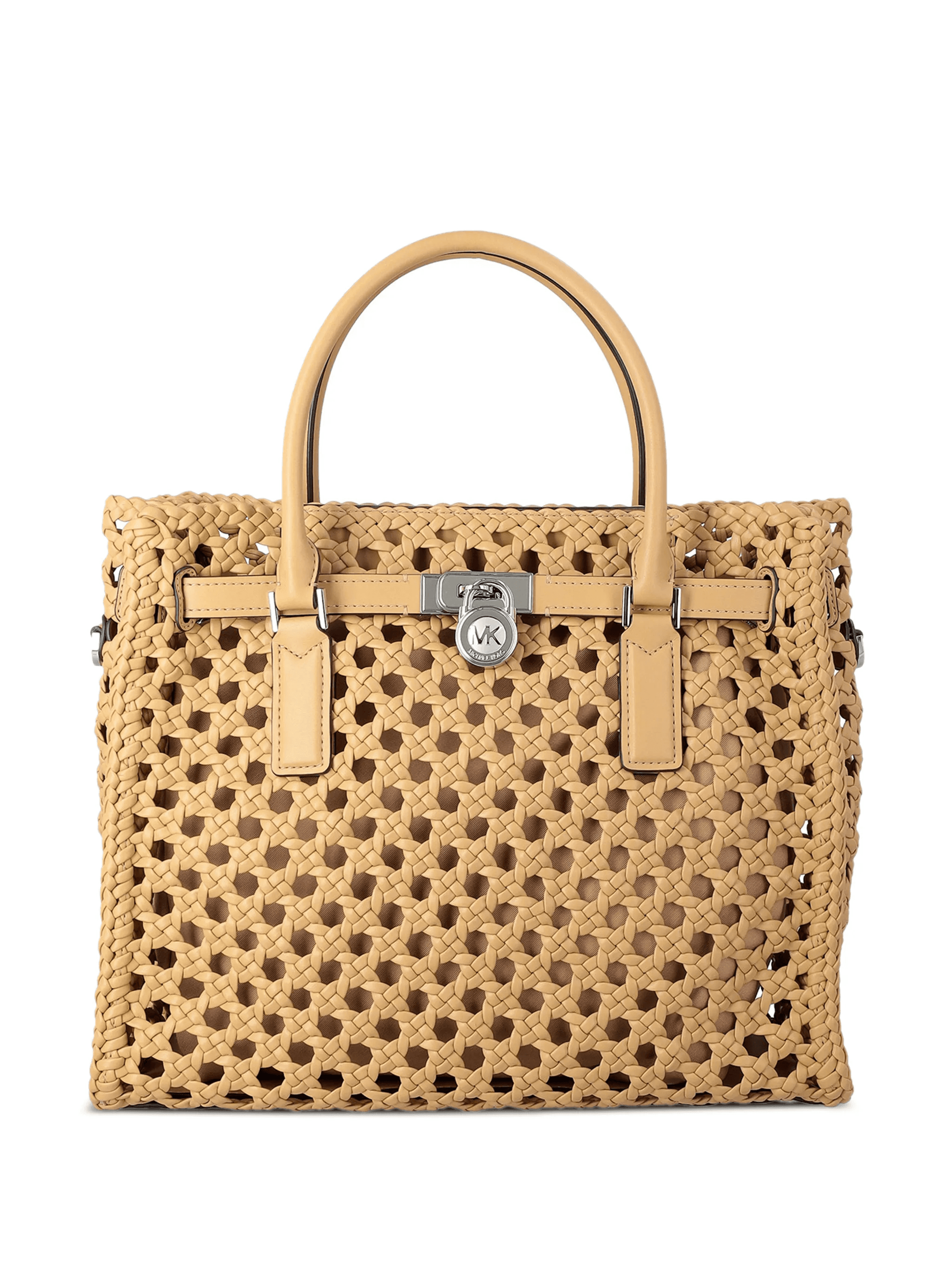 woven padlock tote bag - Image 1