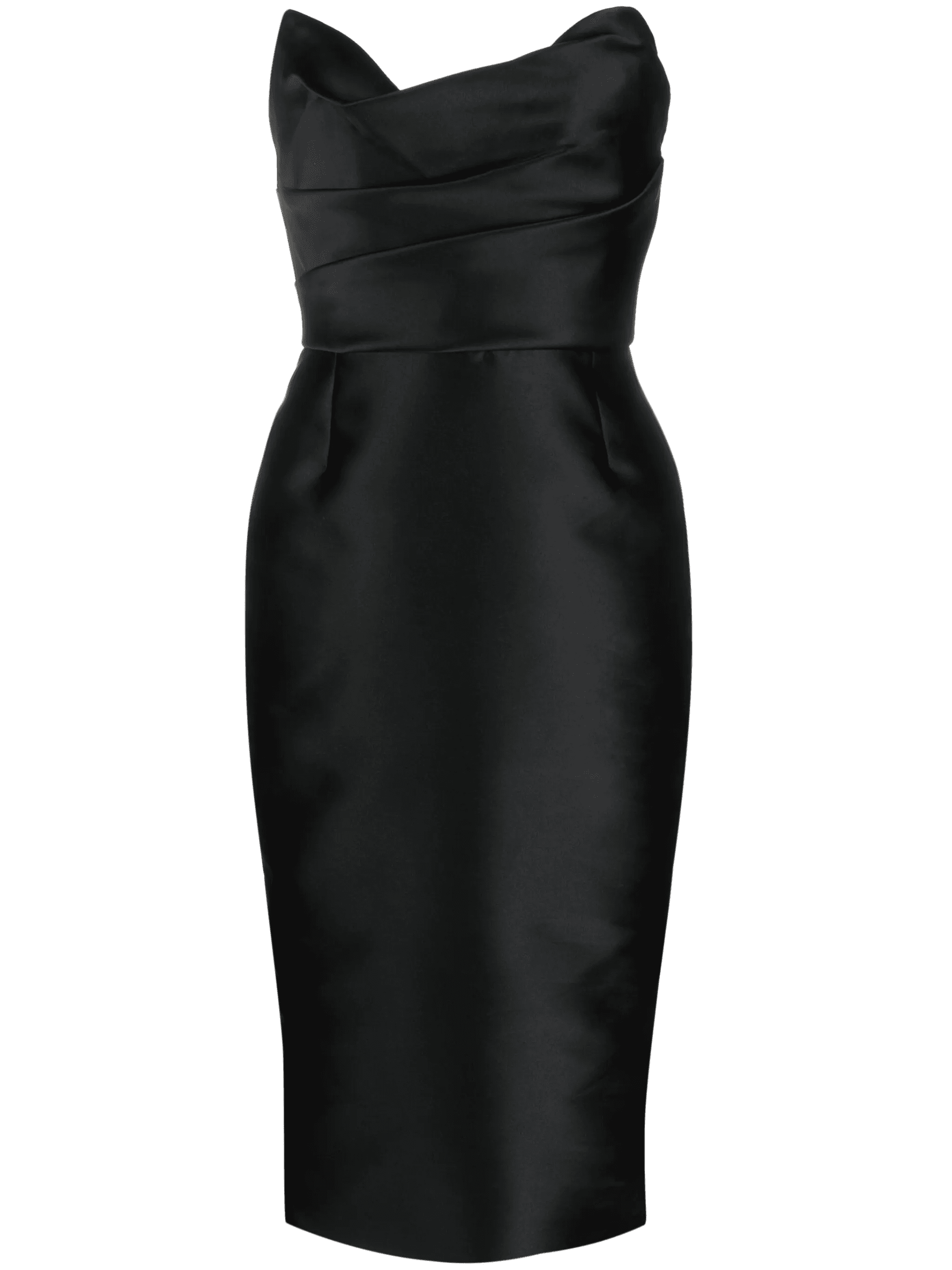 strapless satin midi dress - Image 1