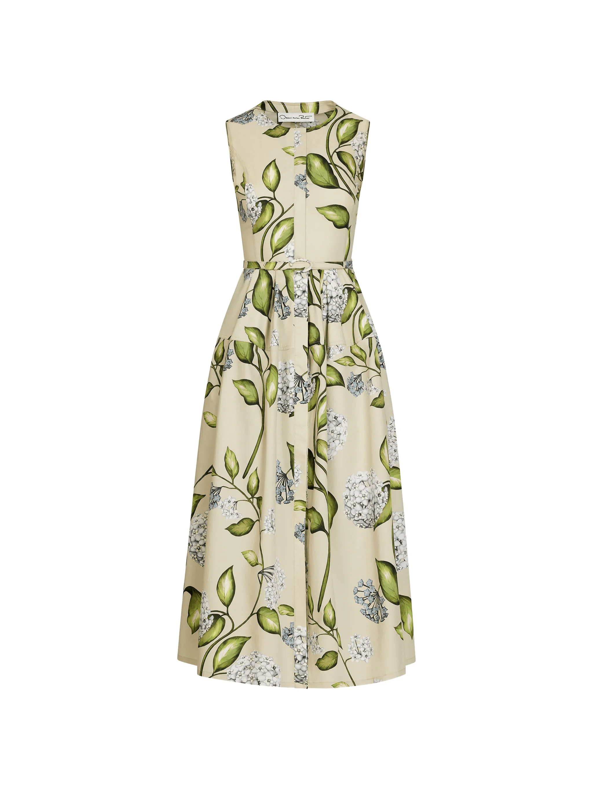 flower-print sleeveless midi dress - Image 1