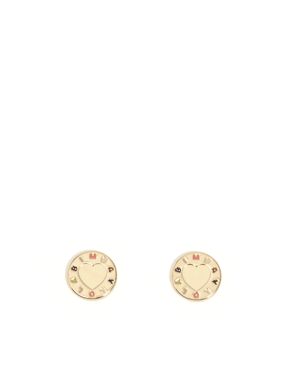 Bimba y Lola heart enamel earrings - Image 1