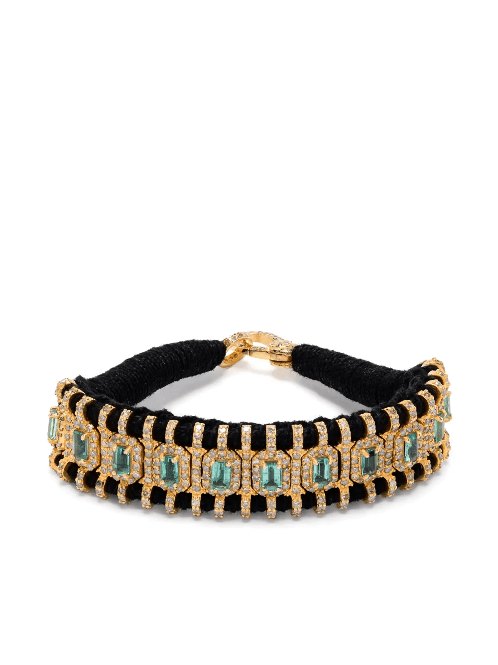 emerald and diamonds statement bracelet - Image 1