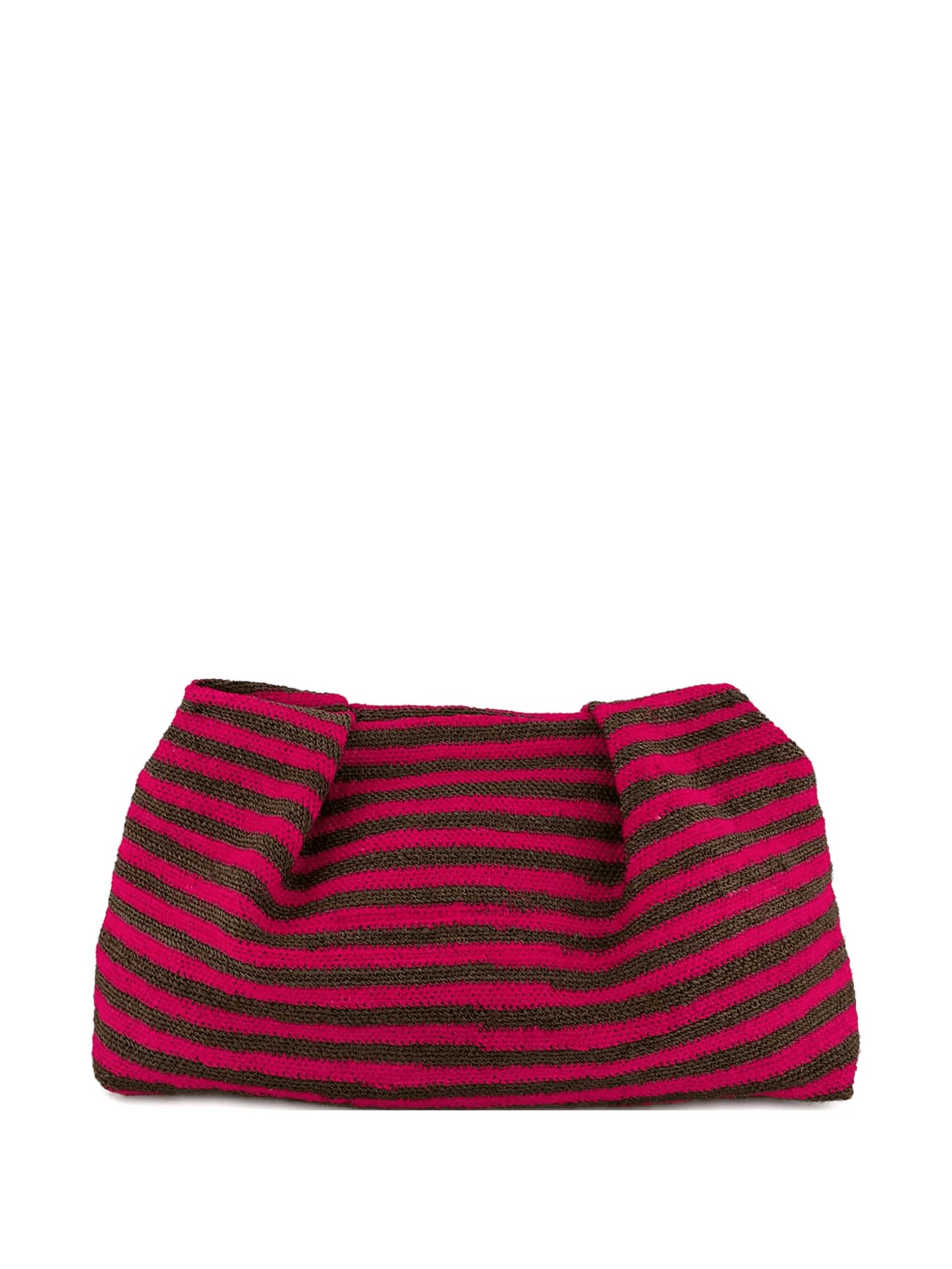 Sisal striped pleated clutch - Image 1