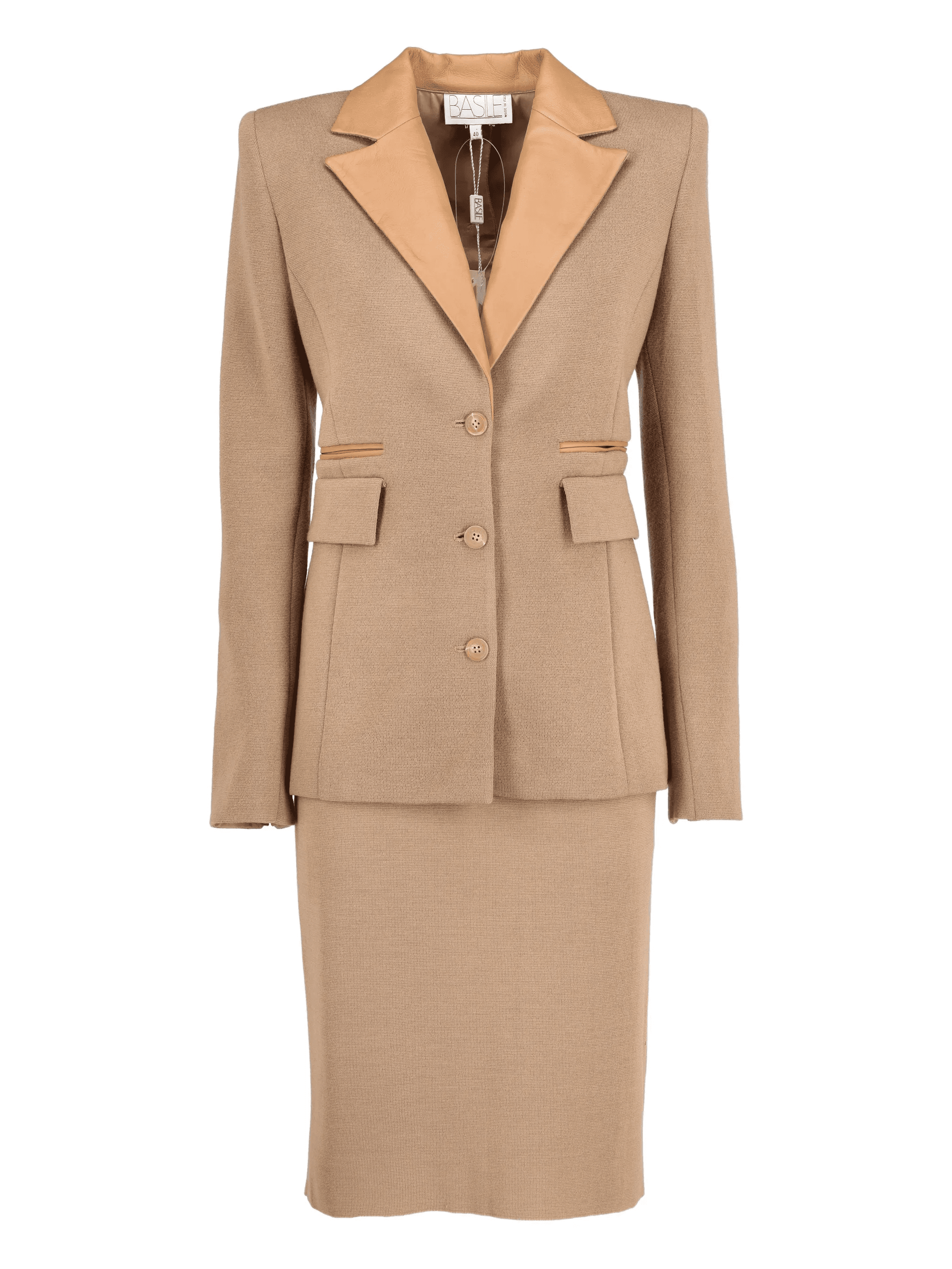 leather-inserts skirt suit - Image 1